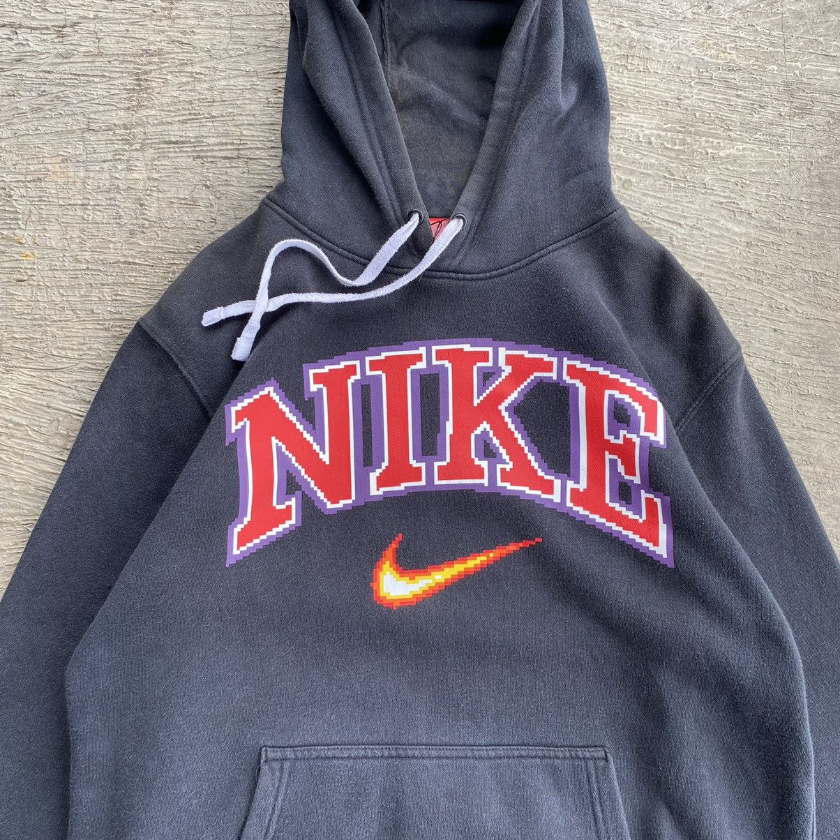 Nike × Vintage Vintage Nike Hoodie Sweatshirt Black Big Spellout Logo 90s Size US M / EU 48-50 / 2 - 3 Thumbnail
