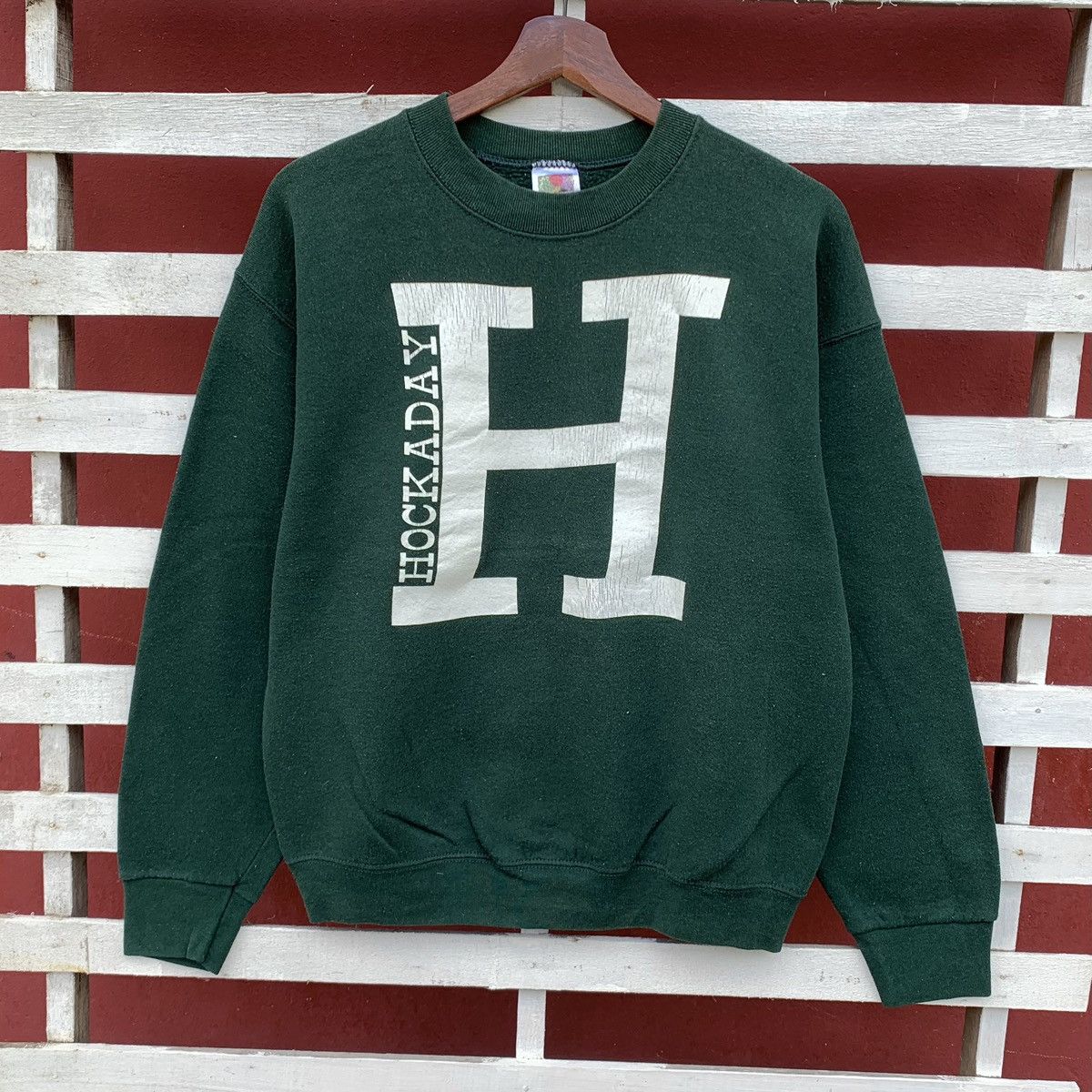 image of American College x Fruit Of The Loom Vintage 90's Fruit Of The Loom Hockaday School Sweatshirt in G