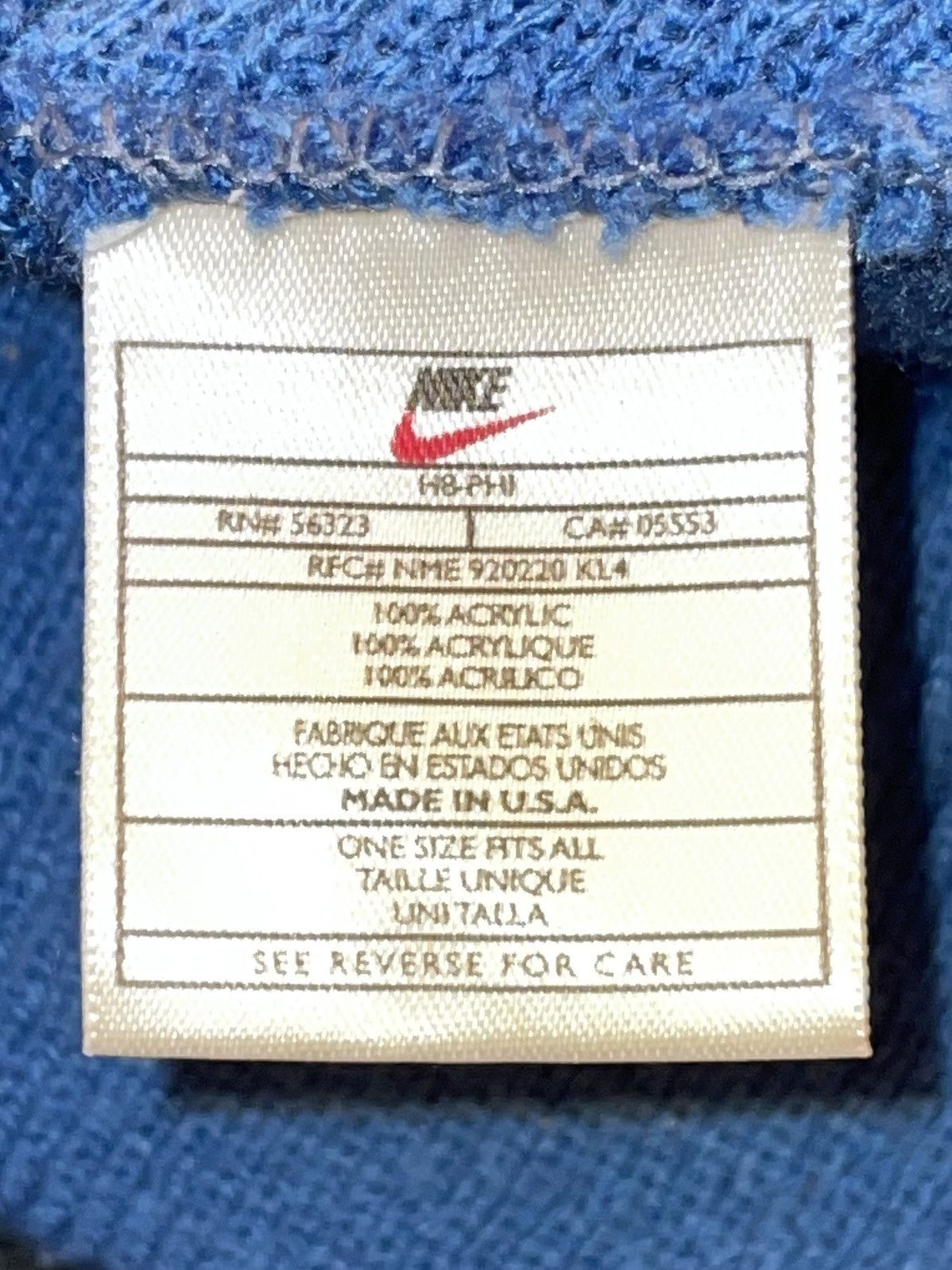 Nike Vintage 90s Nike Swoosh Logo Blue Beanie Toque Hat Size ONE SIZE - 7 Thumbnail