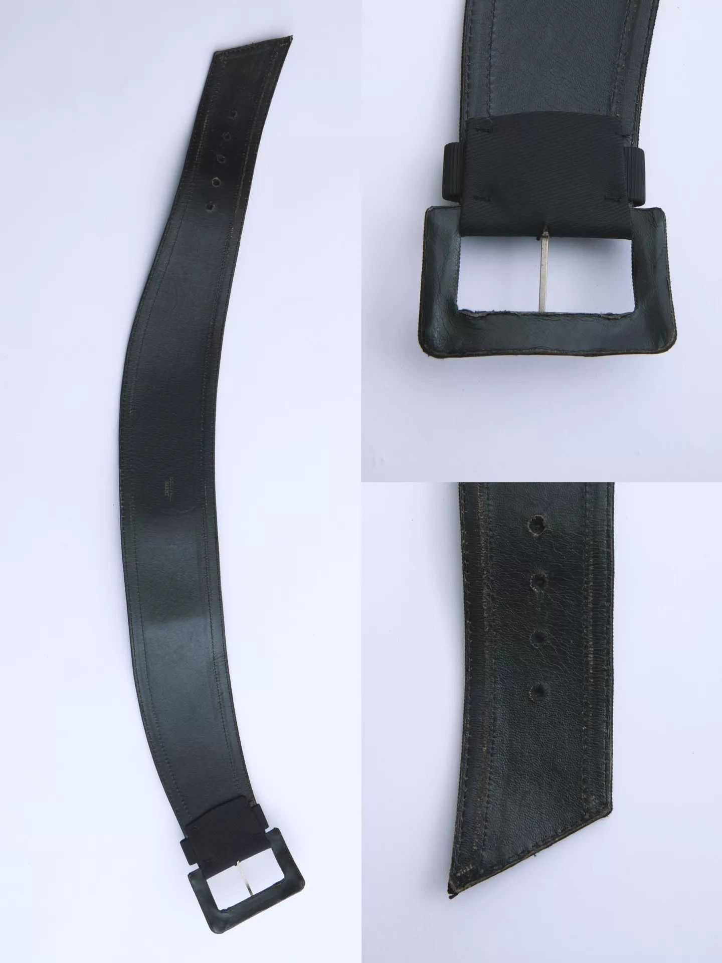 Geoffrey Beene Geoffrey Beene 90s Vintage Wide Leather Waist Belt Size ONE SIZE - 8 Thumbnail