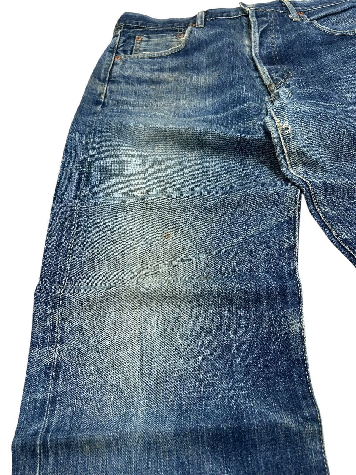 Levi's Vintage Levis 702 Big E Button Fly Buckle Selvedge Distress Size US 33 - 6 Thumbnail