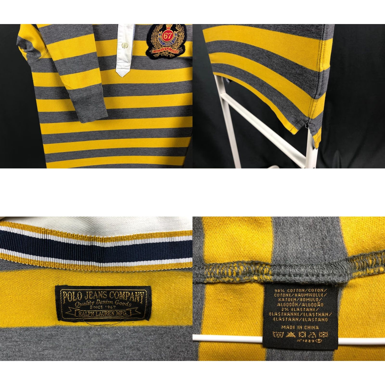 Ralph Lauren Ralph Lauren Polo Jeans Company Polo Cotton Women Yellow Striped Size 42" / US 20 - 8 Thumbnail