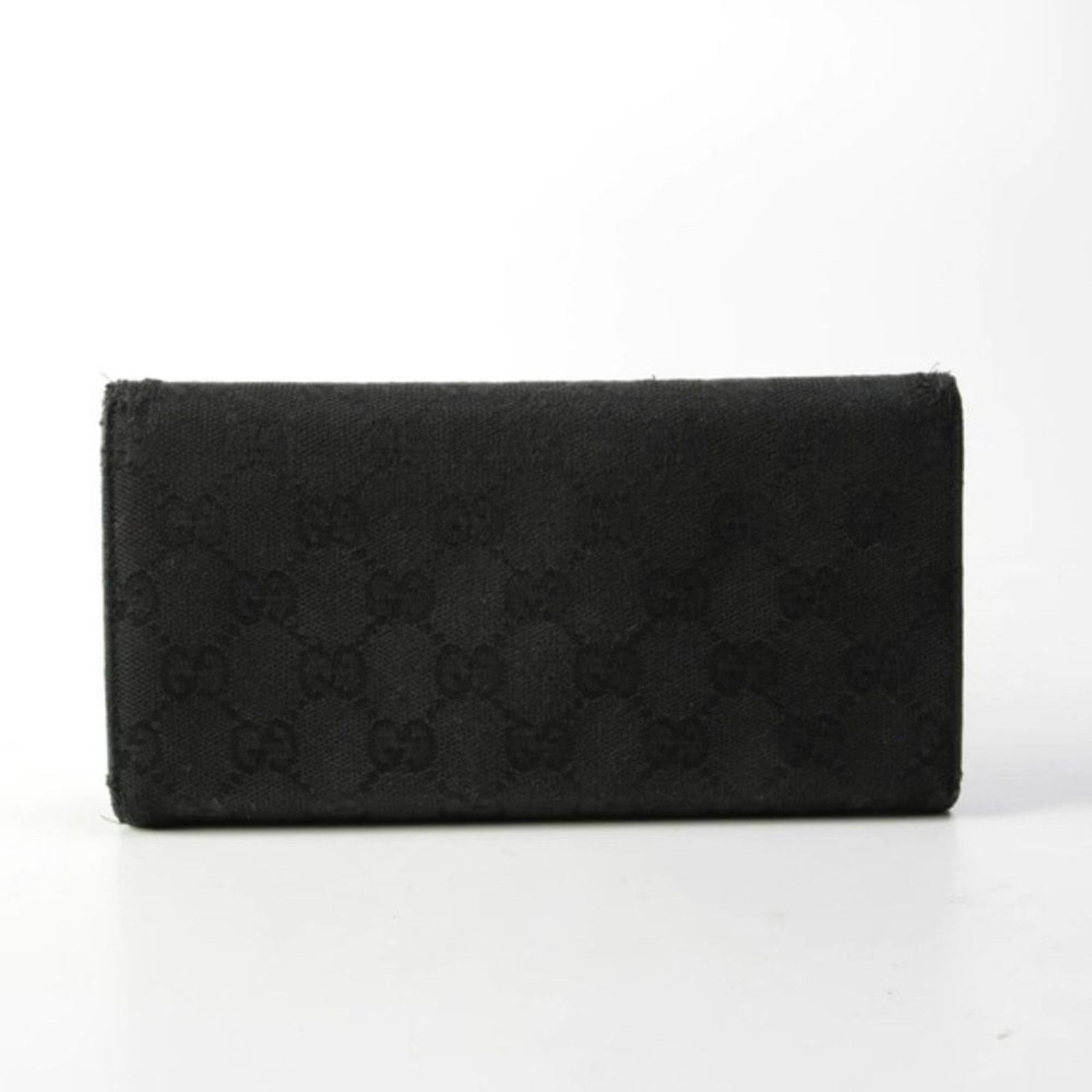 Gucci GUCCI Women's Vintage Black Canvas Horsebit Monogram Wallet Size ONE SIZE - 7 Thumbnail