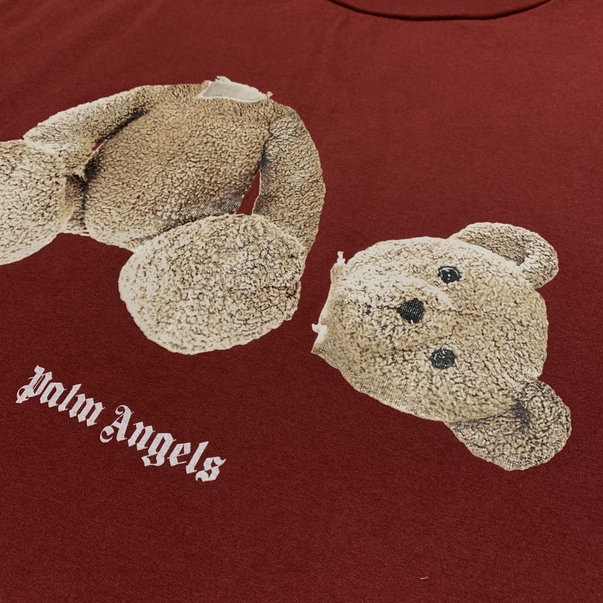 Palm Angels Palm Angels XL Bear Classic Burgundy Tee Size US XL / EU 56 / 4 - 3 Thumbnail