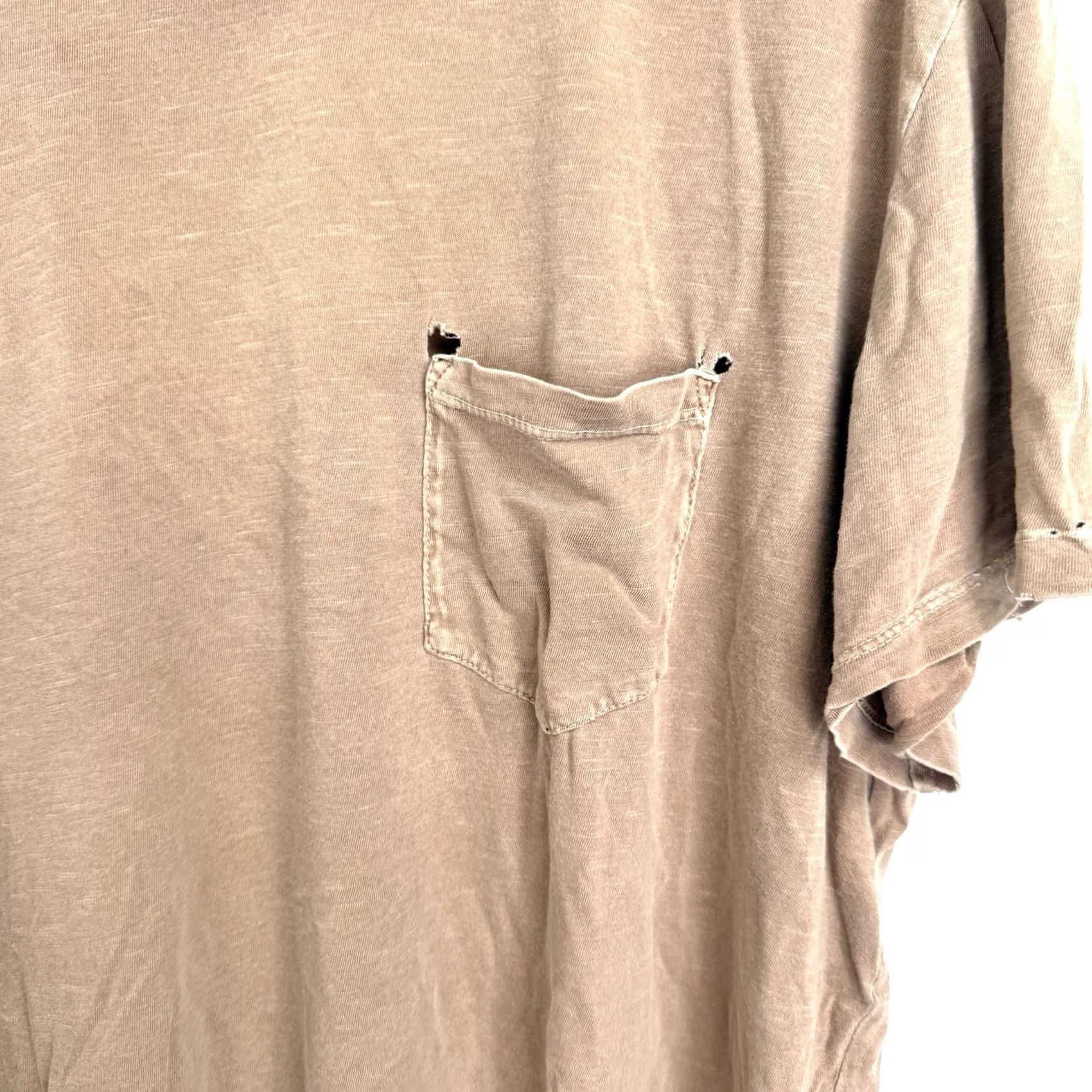 Buck Mason Buck Mason Shirt Mens XL Slub Curved Hem Pocket Tee Brown Distressed Regular Modern Cotton Knit Short Sleeve Crew Neck T-Shirt Size US XL / EU 56 / 4 - 6 Thumbnail
