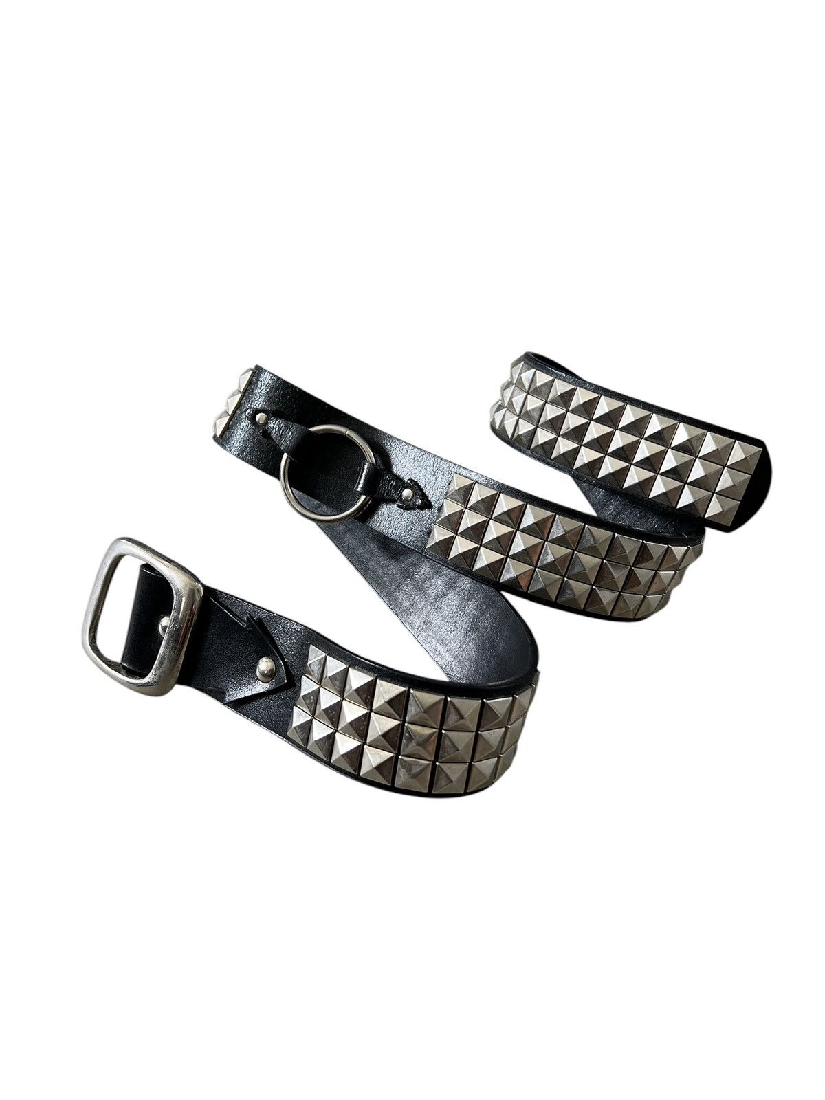 Genuine Leather Studded Punk Custom Made Leather Belt Size ONE SIZE - 9 Thumbnail