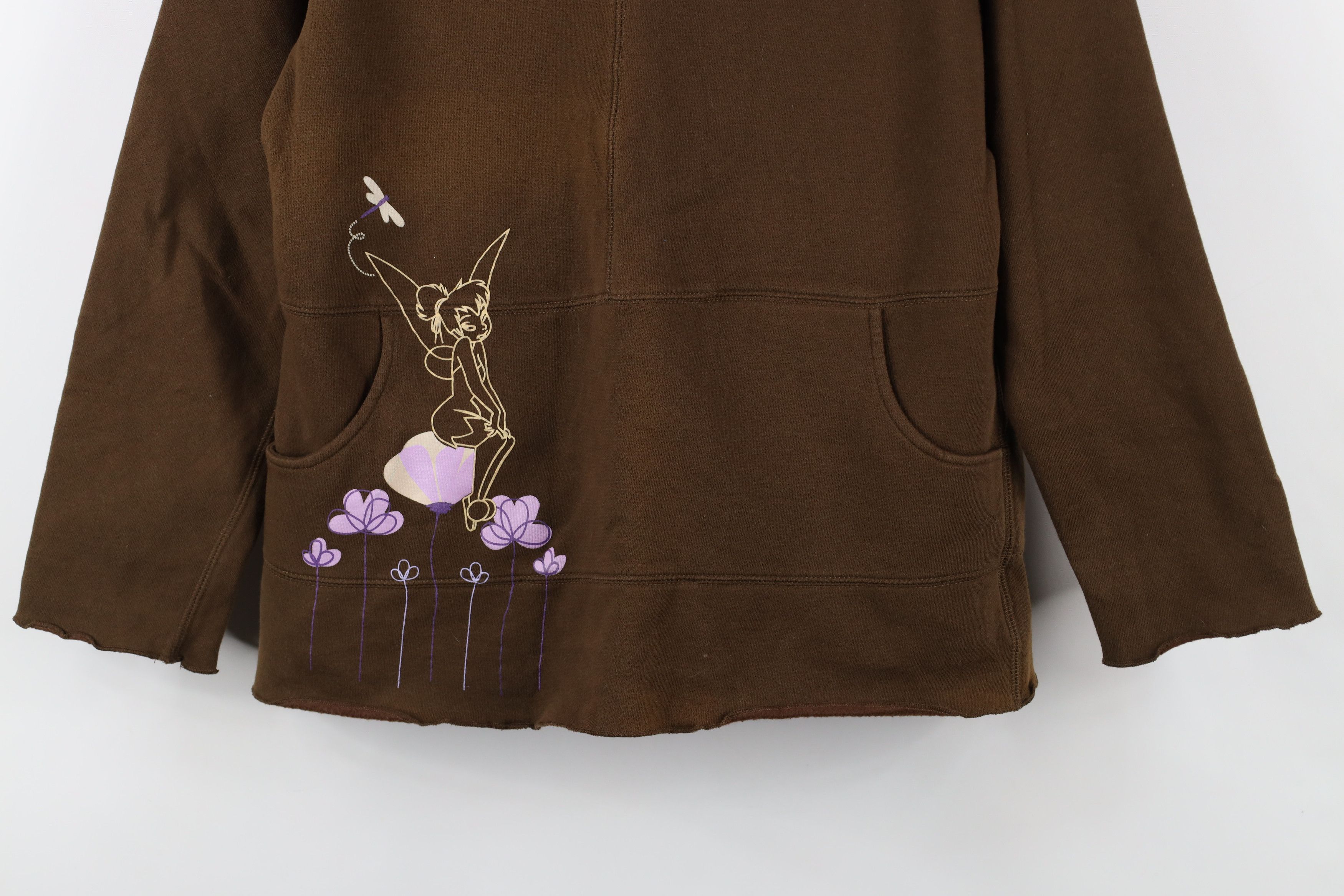 Disney × Vintage Vintage 90s Disney Fairy Tinker Bell Hoodie Sweatshirt Size M / US 6-8 / IT 42-44 - 3 Thumbnail