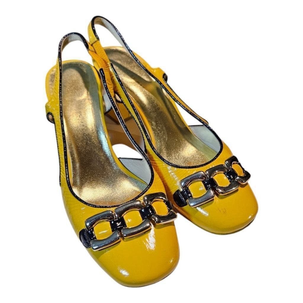 Marc Jacobs Marc Jacobs Yellow Slingback Heels Size 39.5 Size US 7.5 / IT 37.5 - 1 Thumbnail