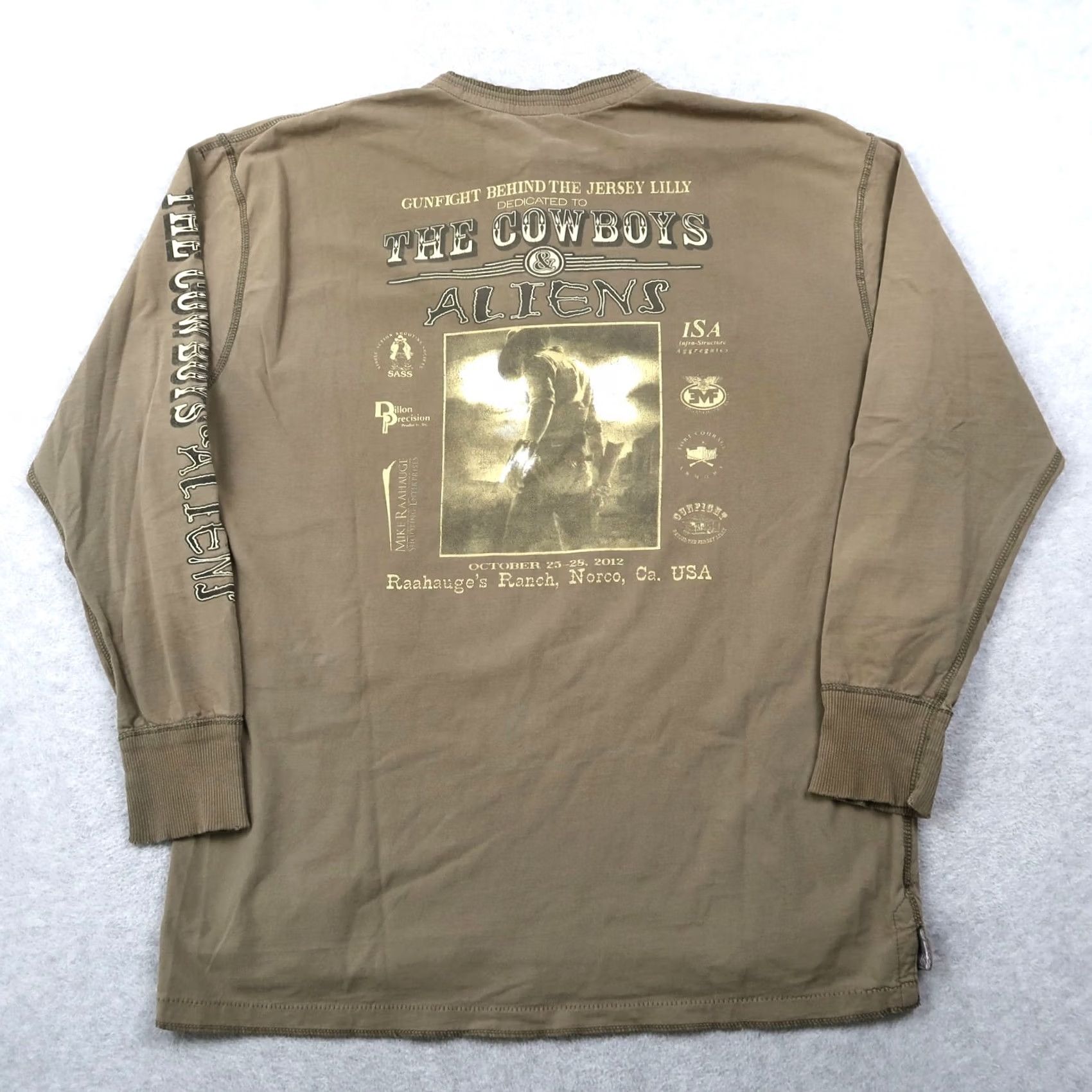 Vintage VINTAGE Cowboys and Aliens Movie Promo Long Sleeve T Shirt XL Olive Green Mens Size US XL / EU 56 / 4 - 2 Thumbnail