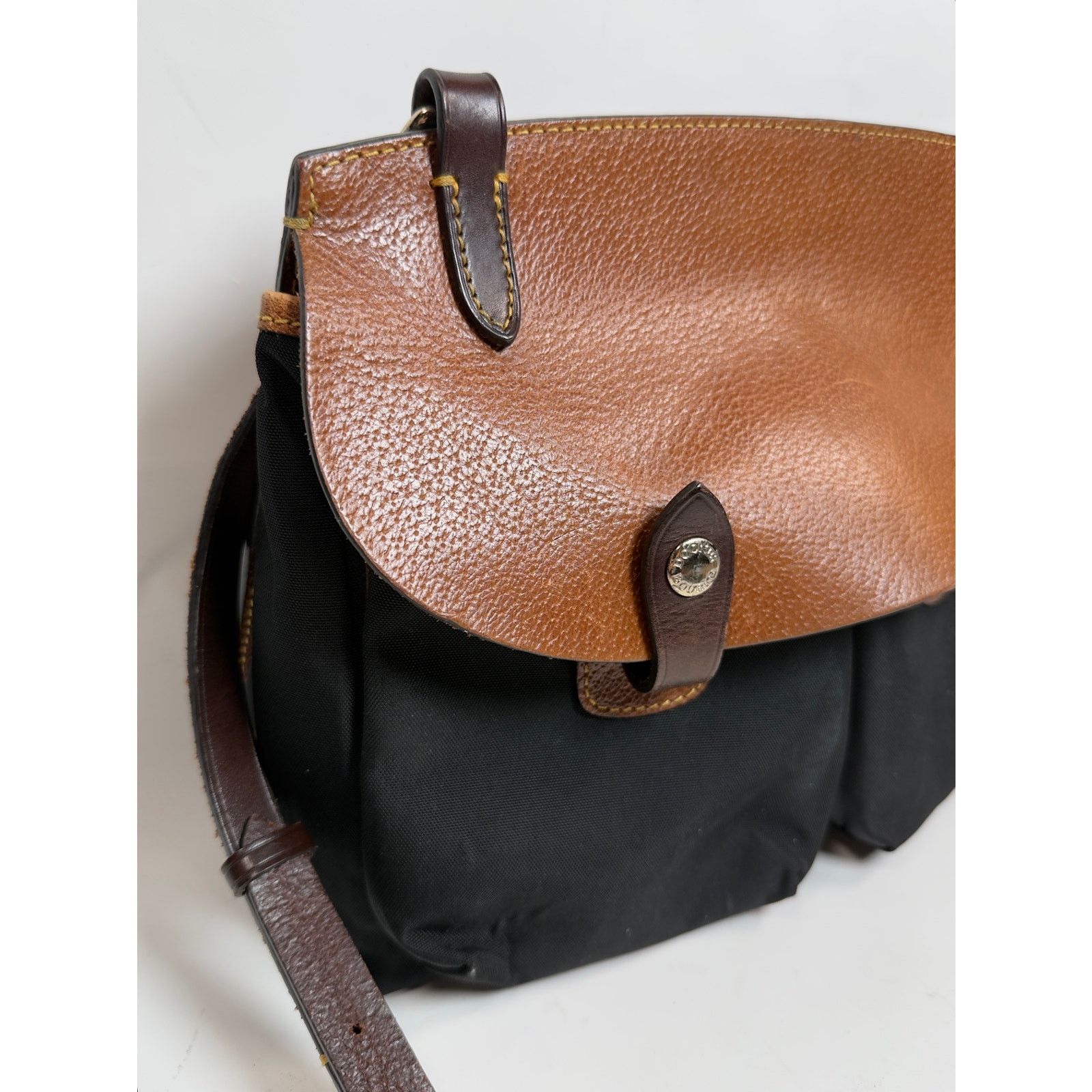 Dooney & Bourke Vintage Dooney Bourke Nylon Leather Saddlebag Messenger Bag Size ONE SIZE - 11 Thumbnail
