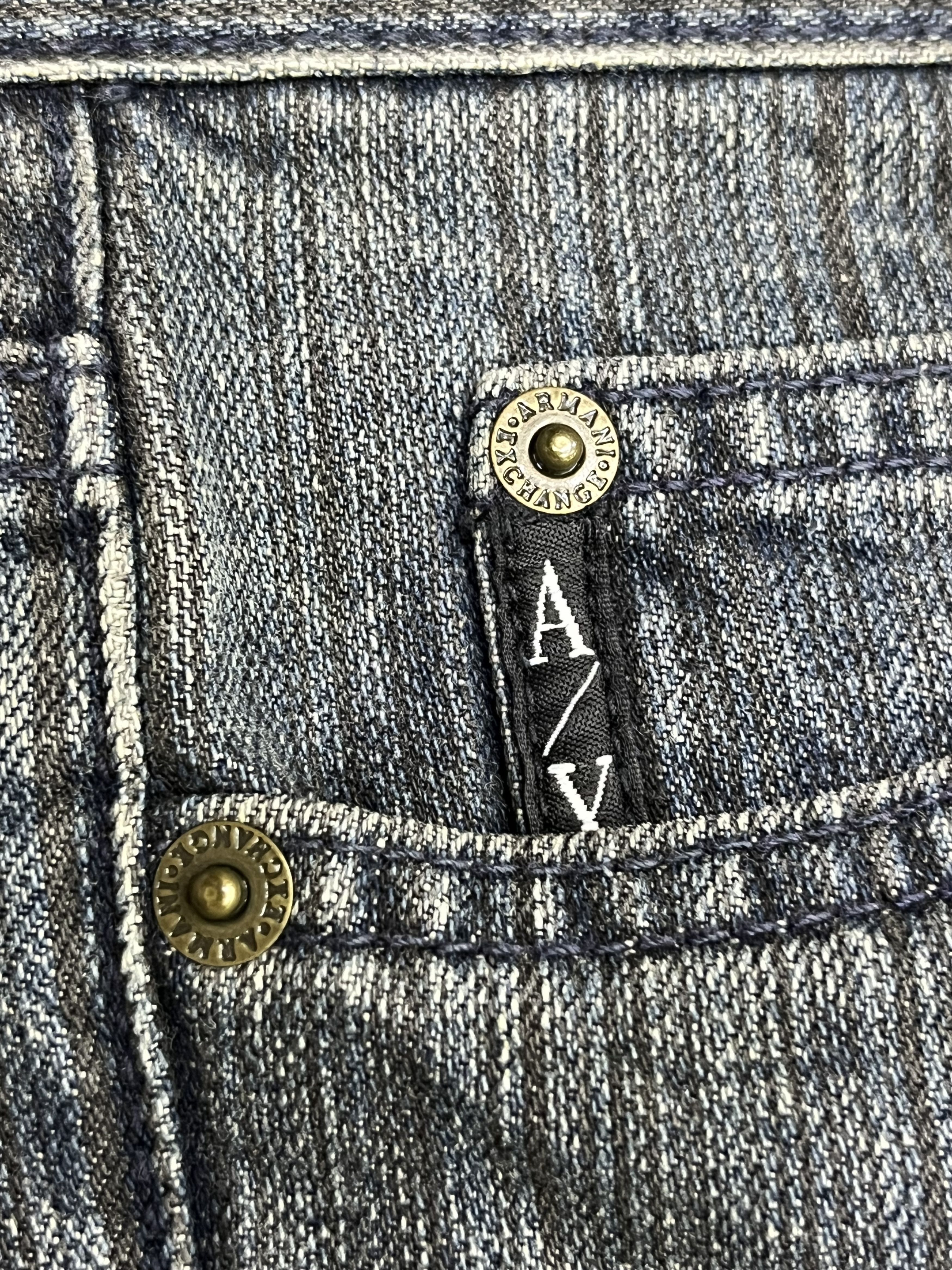 Armani Exchange Armani Exchange USA-Made Pinstripe Flare Denim - Rare Find Size US 31 - 9 Thumbnail