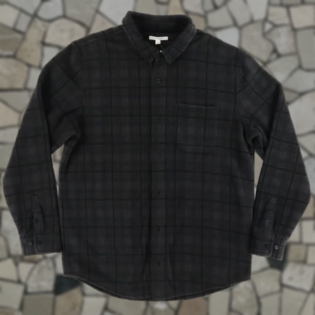 Threads 4 Thought Threads 4 Thought Shirt Men L Fleece Flannel Plaid Button Down Black Size US L / EU 52-54 / 3 - 1 Thumbnail