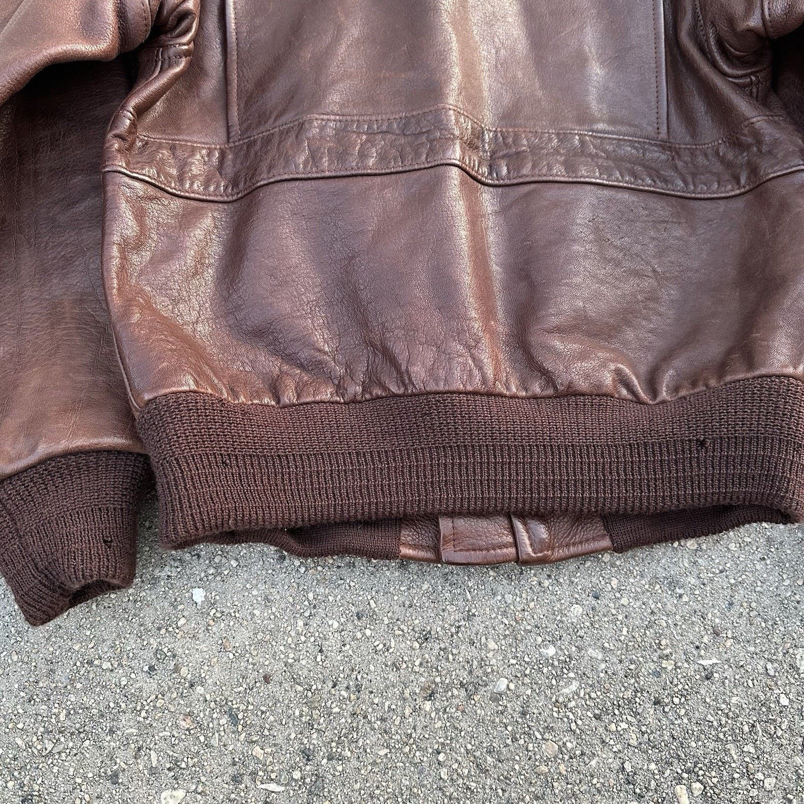 Leather × Polo Ralph Lauren × Vintage Vintage 90s Polo Ralph Lauren Brown A-2 Leather Jacket Women Size S / US 4 / IT 40 - 5 Thumbnail