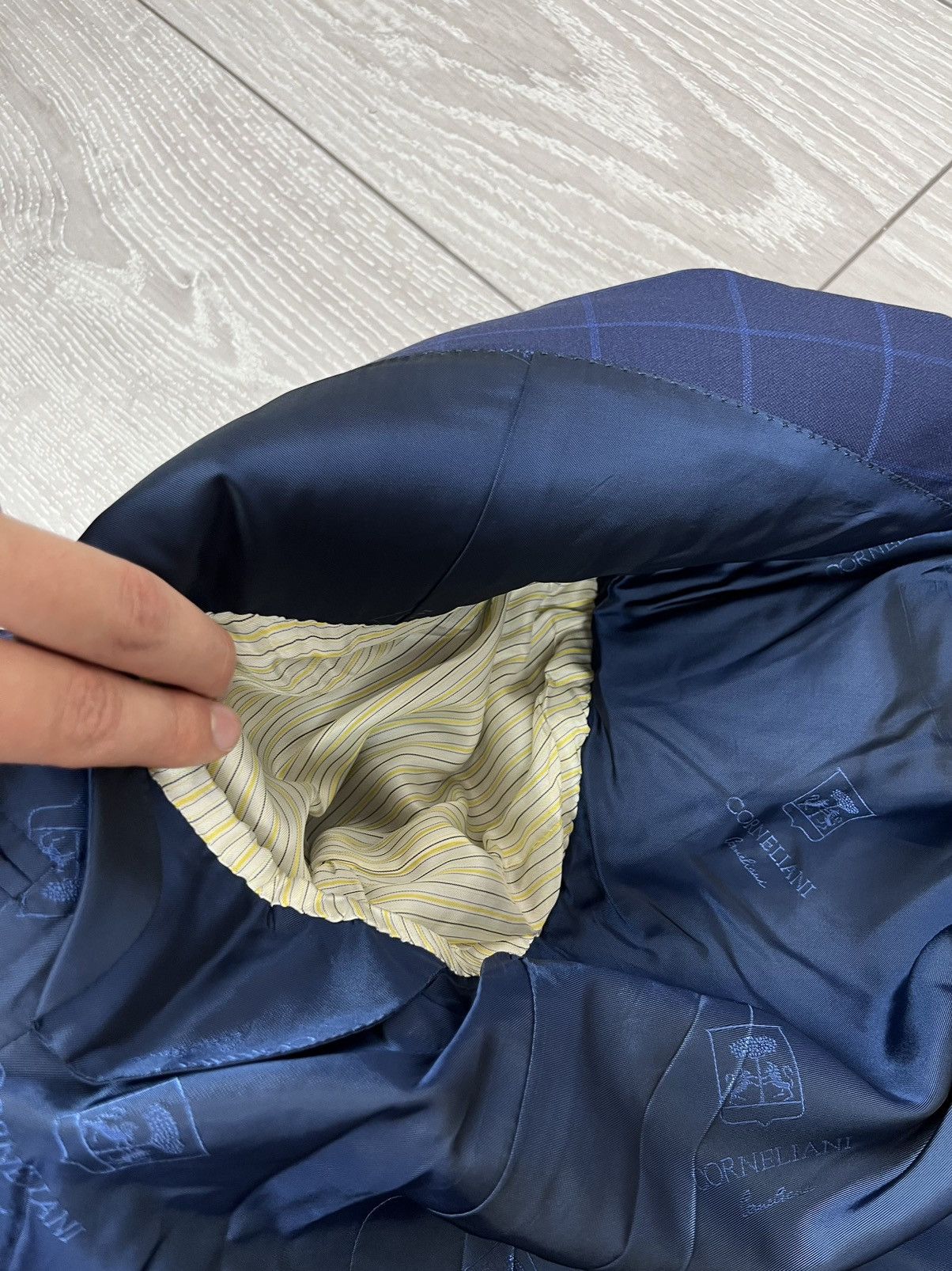 Corneliani Corneliani Blue Check Virgin Wool Silk Two Buttons Blazer Size 48R - 9 Thumbnail