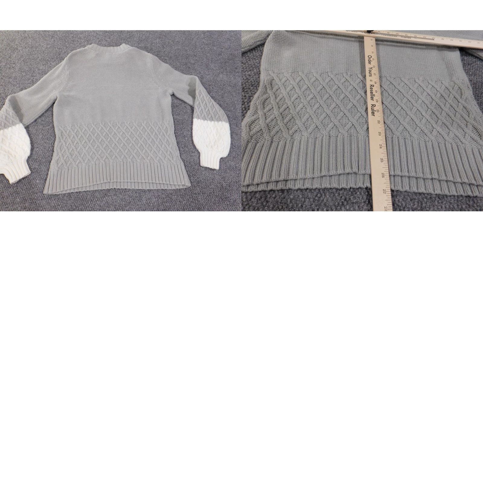 Vintage Crown & Ivy Sweater XL gray pullover Womens geometric stretch cotton crewneck Size XL / US 12-14 / IT 48-50 - 8 Thumbnail