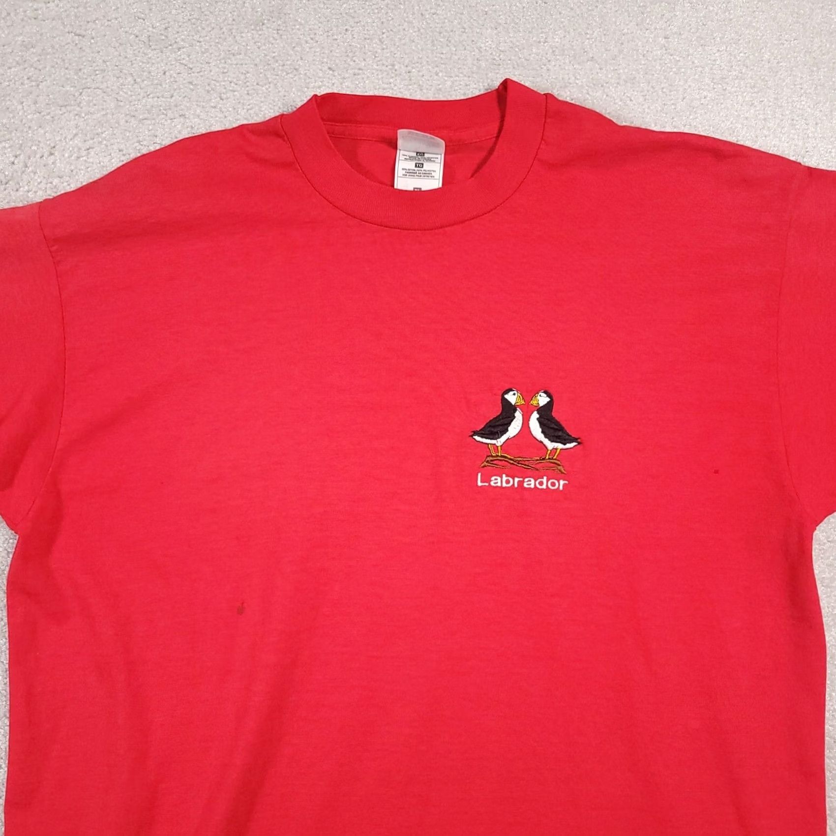 Fruit Of The Loom VINTAGE Labrador T Shirt Mens XL Red Atlantic Puffin Bird Canada Souvenir Nike Size US XL / EU 56 / 4 - 3 Thumbnail