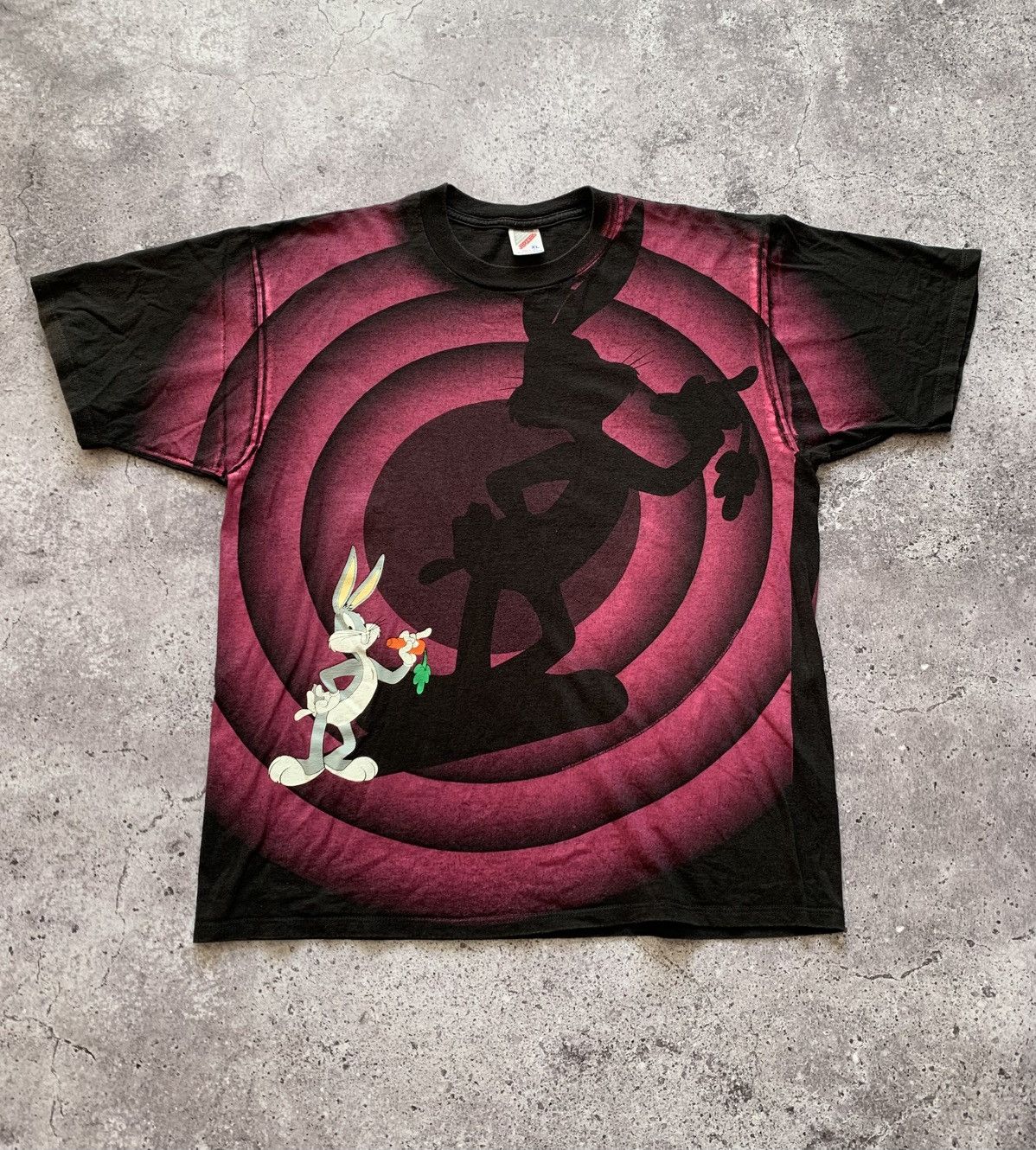 Cartoon Network 🔥Looney Tunes Bugs Bunny 1992 Overprint T-shirt Size US XL / EU 56 / 4 - 2 Thumbnail