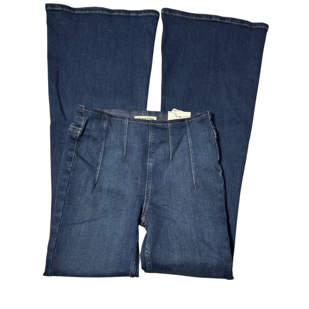 Free People New Free People We The Free Kiera Pull-On Flare Blue Nights Size 29" - 4 Thumbnail