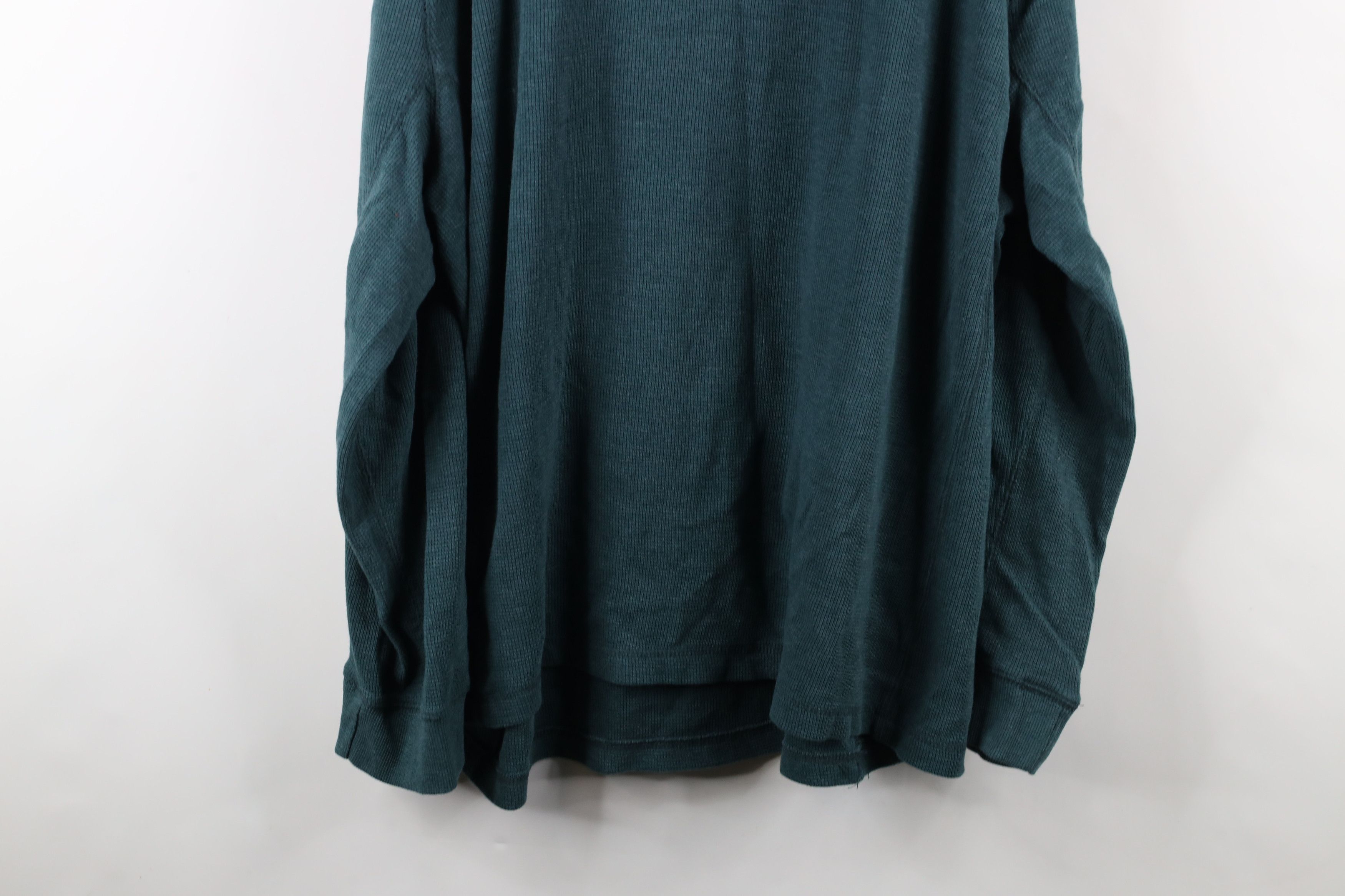 Eddie Bauer × Vintage Vintage Eddie Bauer Waffle Knit Long Sleeve Henley T-Shirt Size US XXL / EU 58 / 5 - 15 Thumbnail