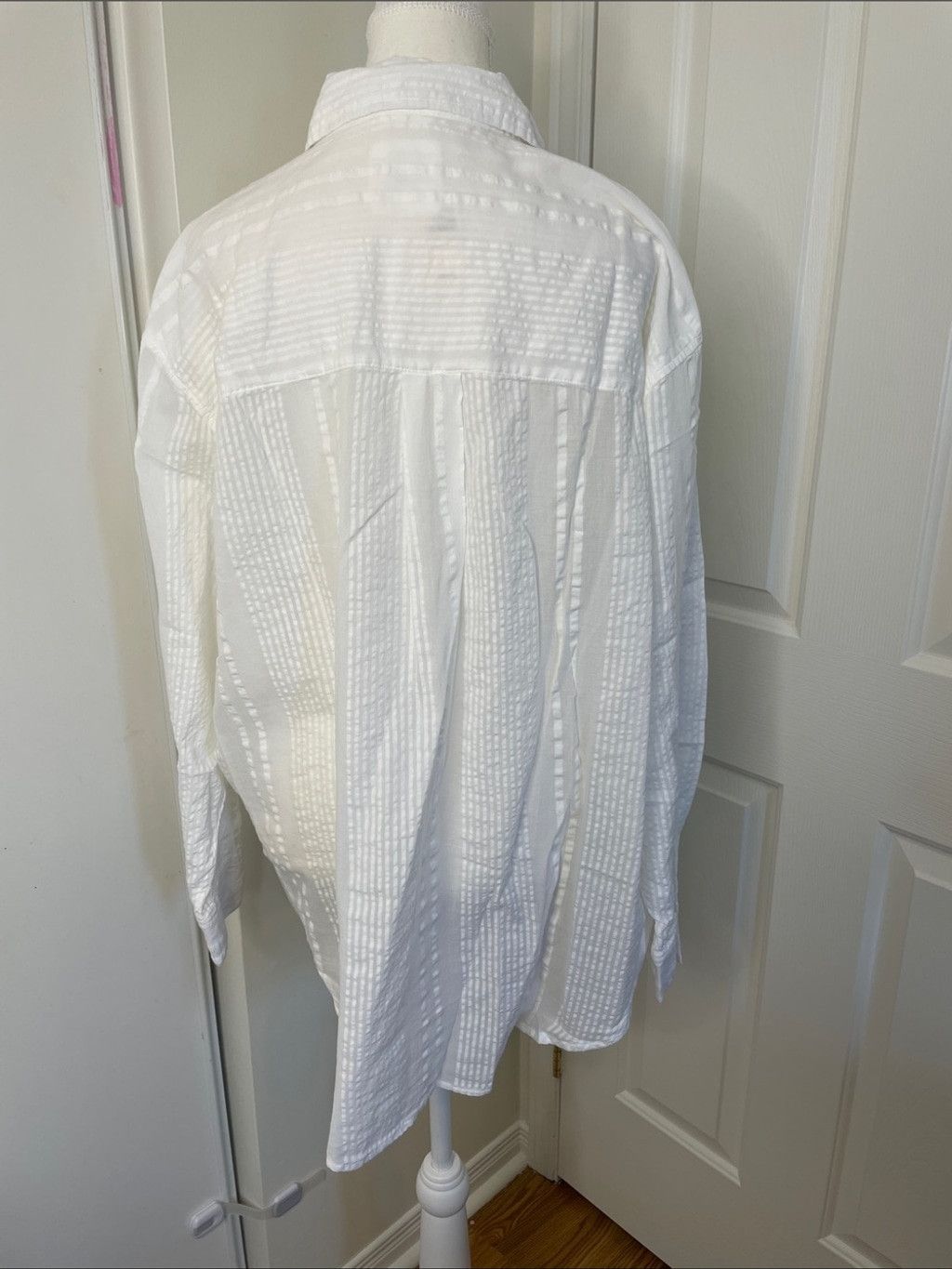 American Eagle Outfitters NWT Aerie Seersucker Oversized Cover-Up Button Down Shirt M Size M / US 6-8 / IT 42-44 - 7 Thumbnail