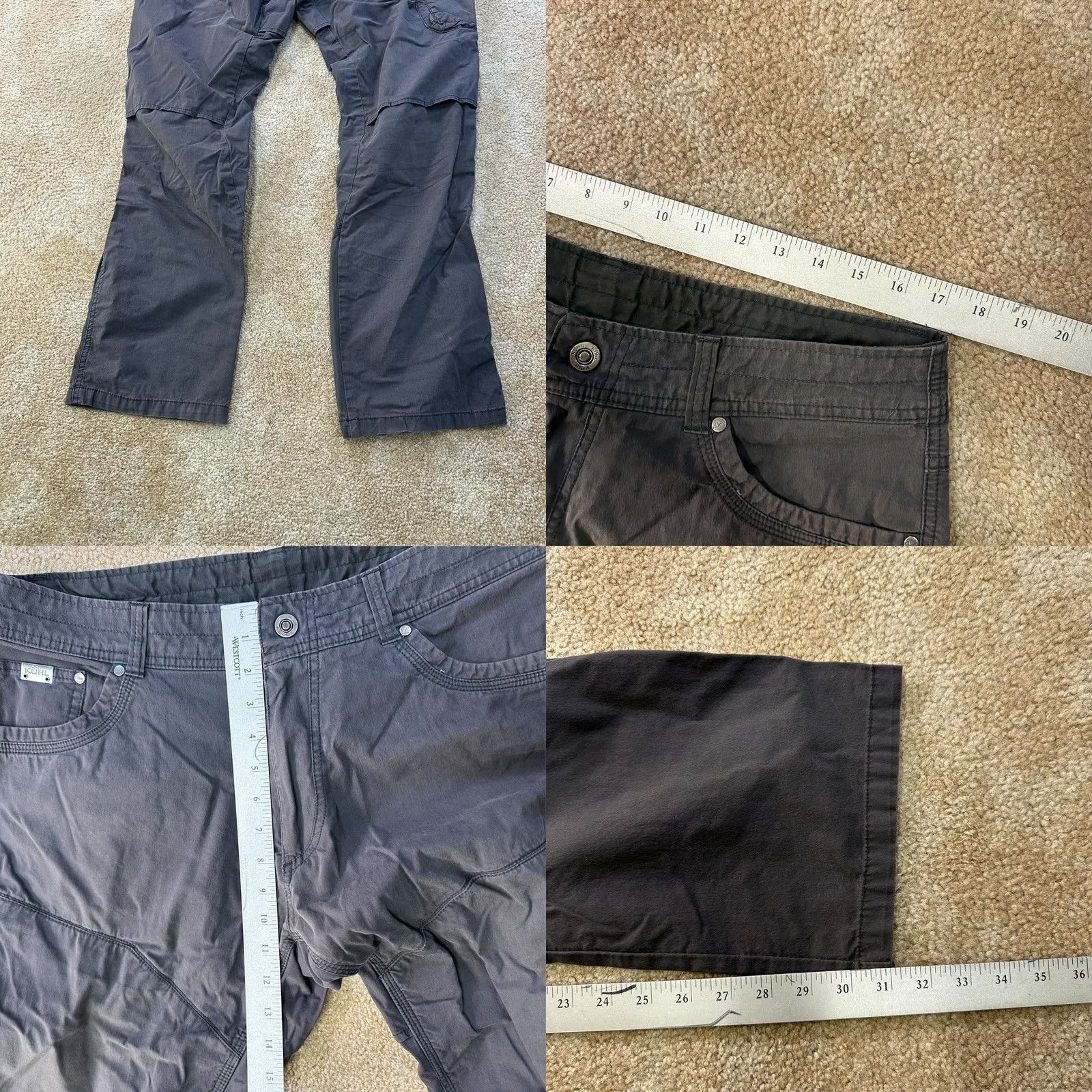 Vintage KUHL Konfidant Air Pants Men's 34x32 Gray Hiking Outdoor Straight leg Pants Size US 34 / EU 50 - 9 Thumbnail