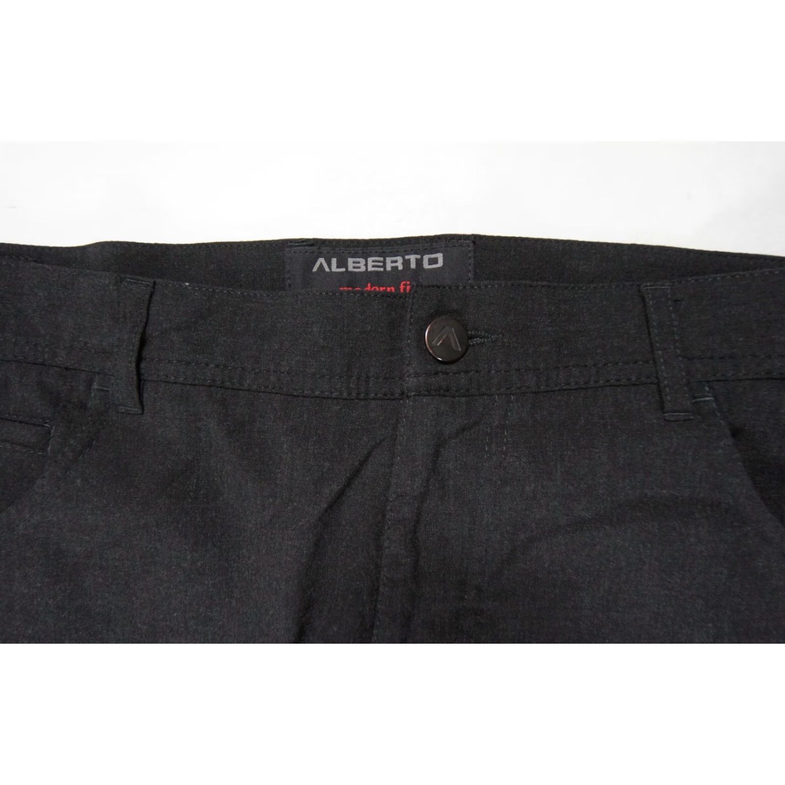Vintage ALBERTO Pants Mens 36x34 Black Ceramica Stone Stretch Modern Fit Trouser Size US 36 / EU 52 - 3 Thumbnail