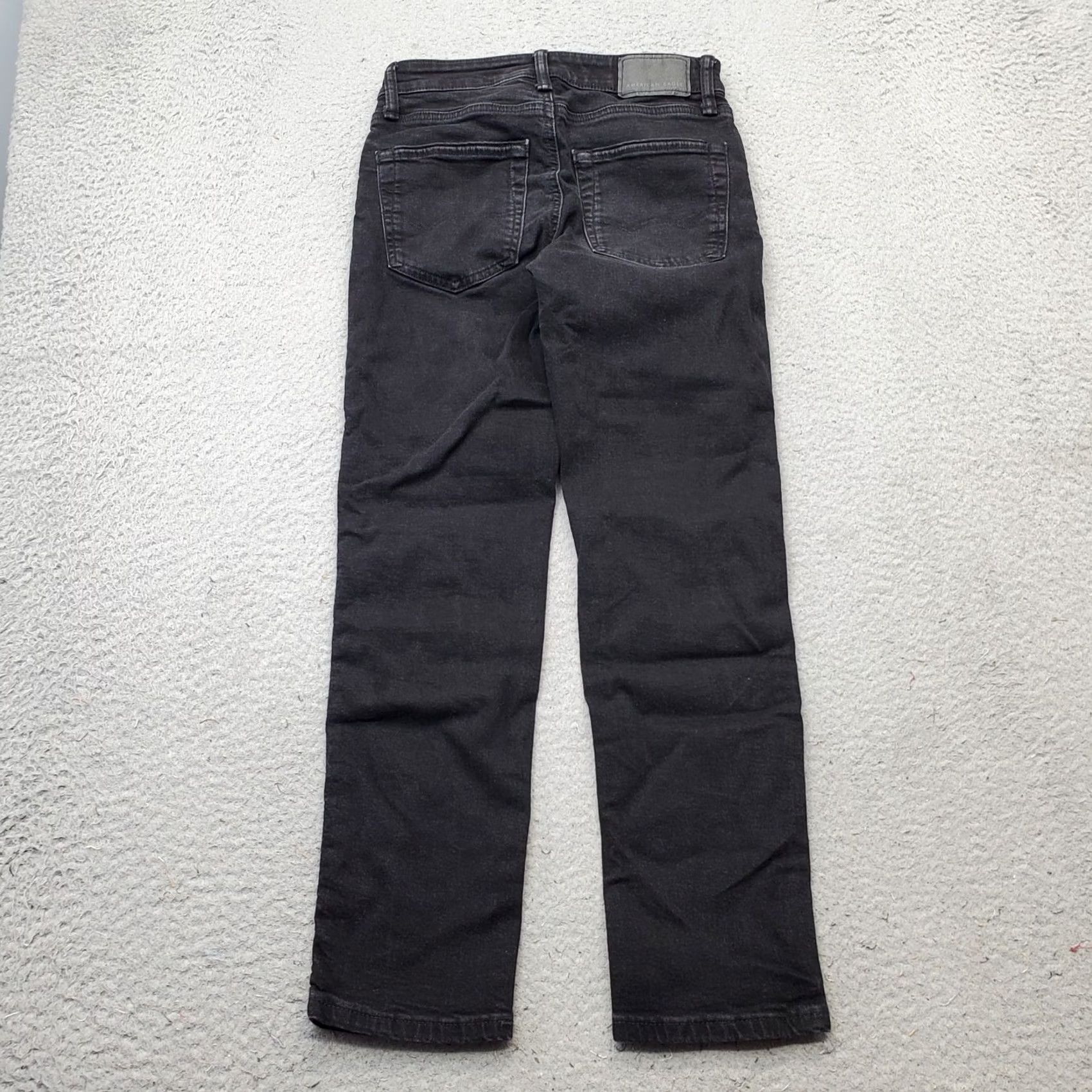 American Eagle Outfitters Womens American Eagle Outfitters Jeans 26 Straight-Leg Black Denim - 5-Pocket, Regular Fit, Inseam 25.5", Dark Wash, Streetwear Size 26" / US 2 / IT 38 - 2 Thumbnail