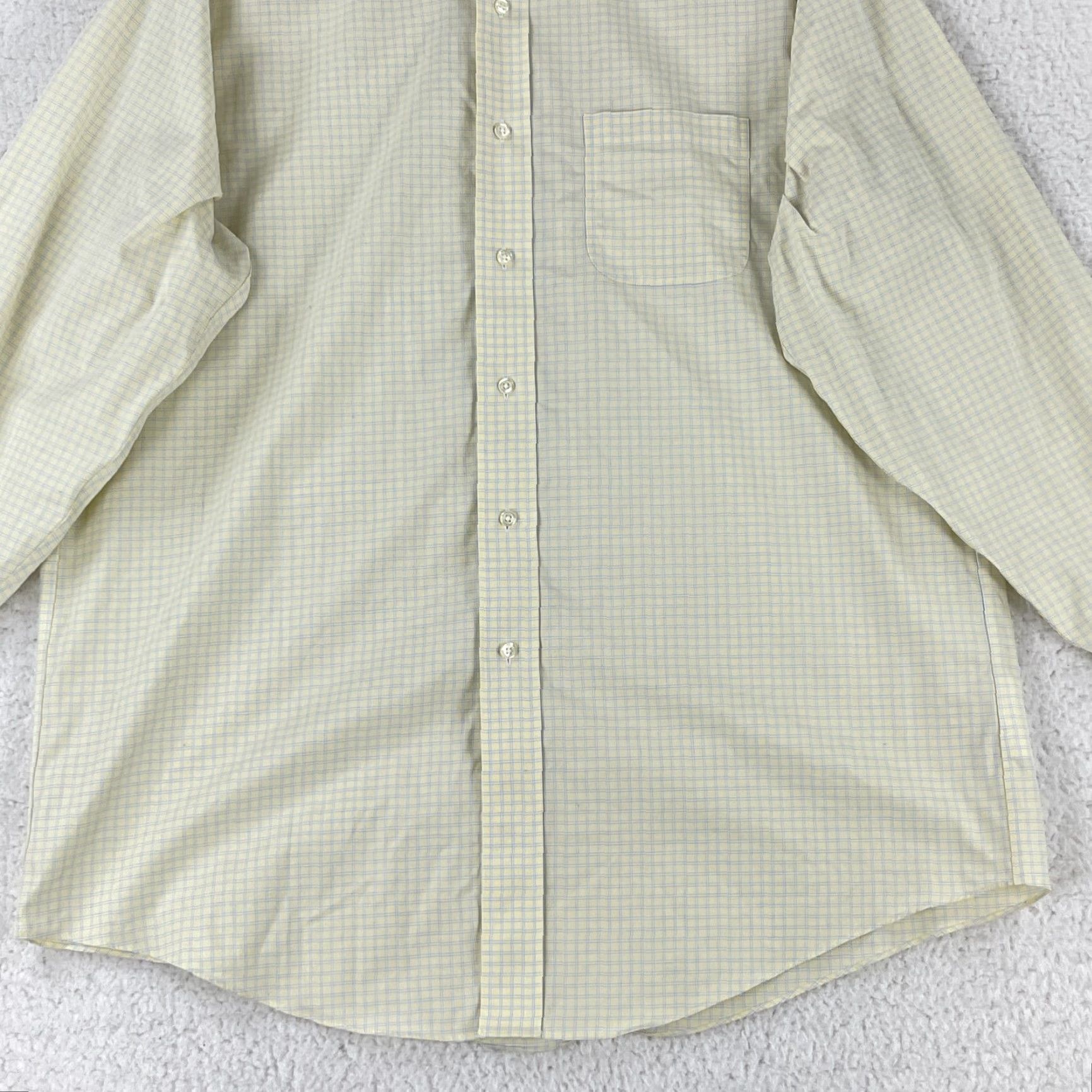 Brooks Brothers Brooks Brothers Button-Down Shirt Mens Large Yellow Plaid Long Sleeve Cotton Spandex Dress Shirt Size US L / EU 52-54 / 3 - 5 Thumbnail