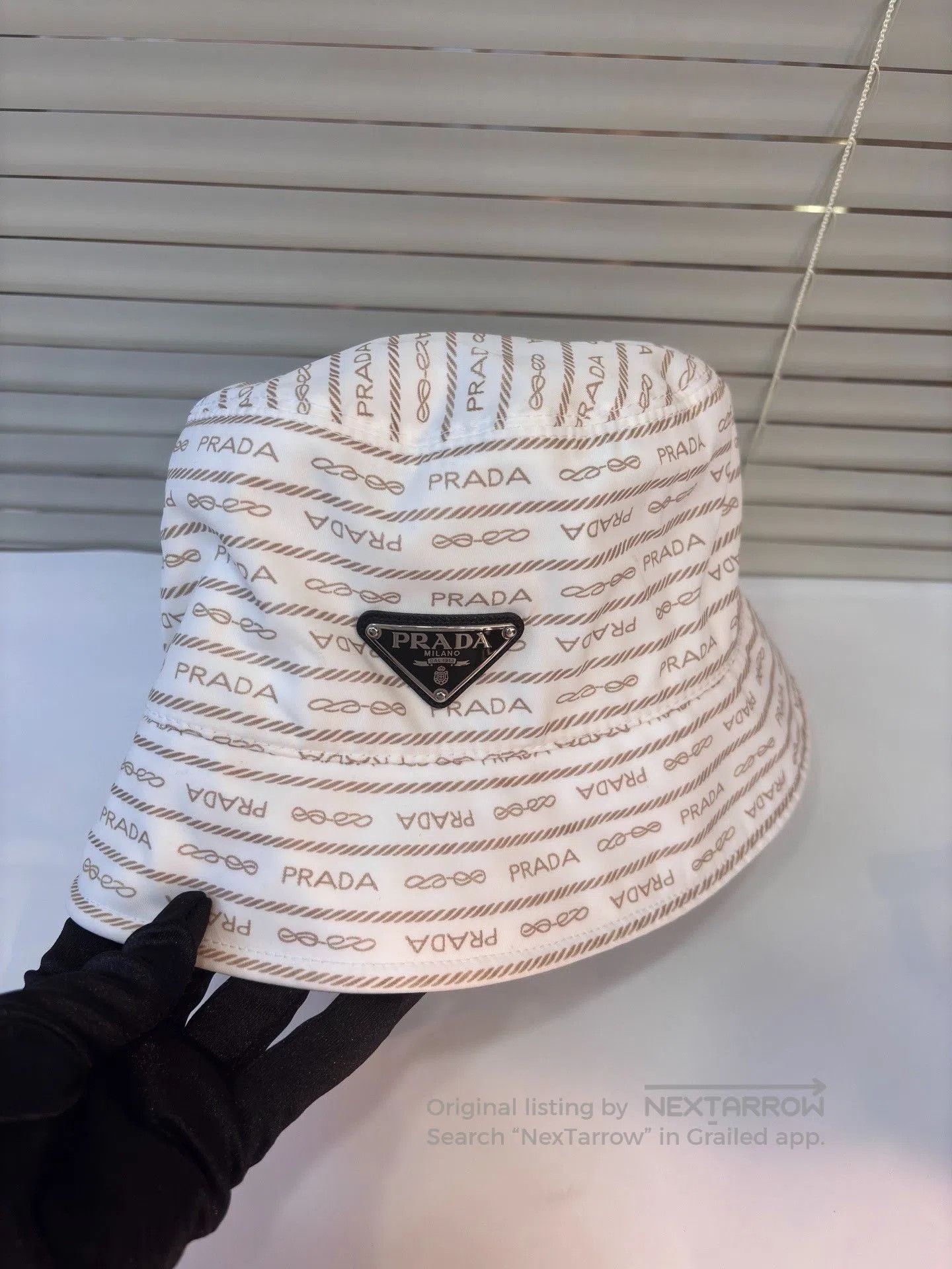 Prada Prada White Limited Edition Bucket Hat. Size ONE SIZE - 1 Thumbnail
