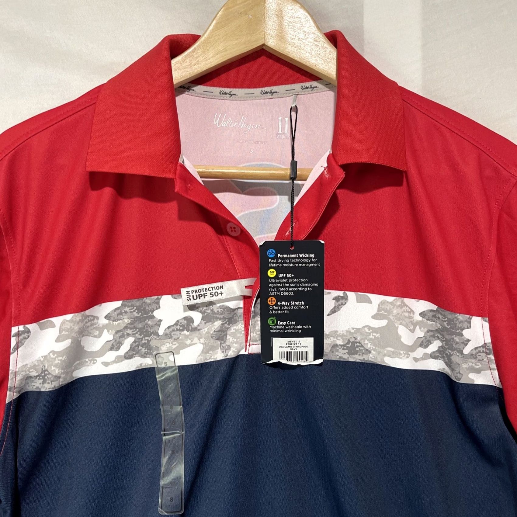 Vintage Walter Hagen Shirt Mens S Polo USA Blue Striped Short Sleeve Button Up Golf Polo Shirt Size US S / EU 44-46 / 1 - 3 Thumbnail