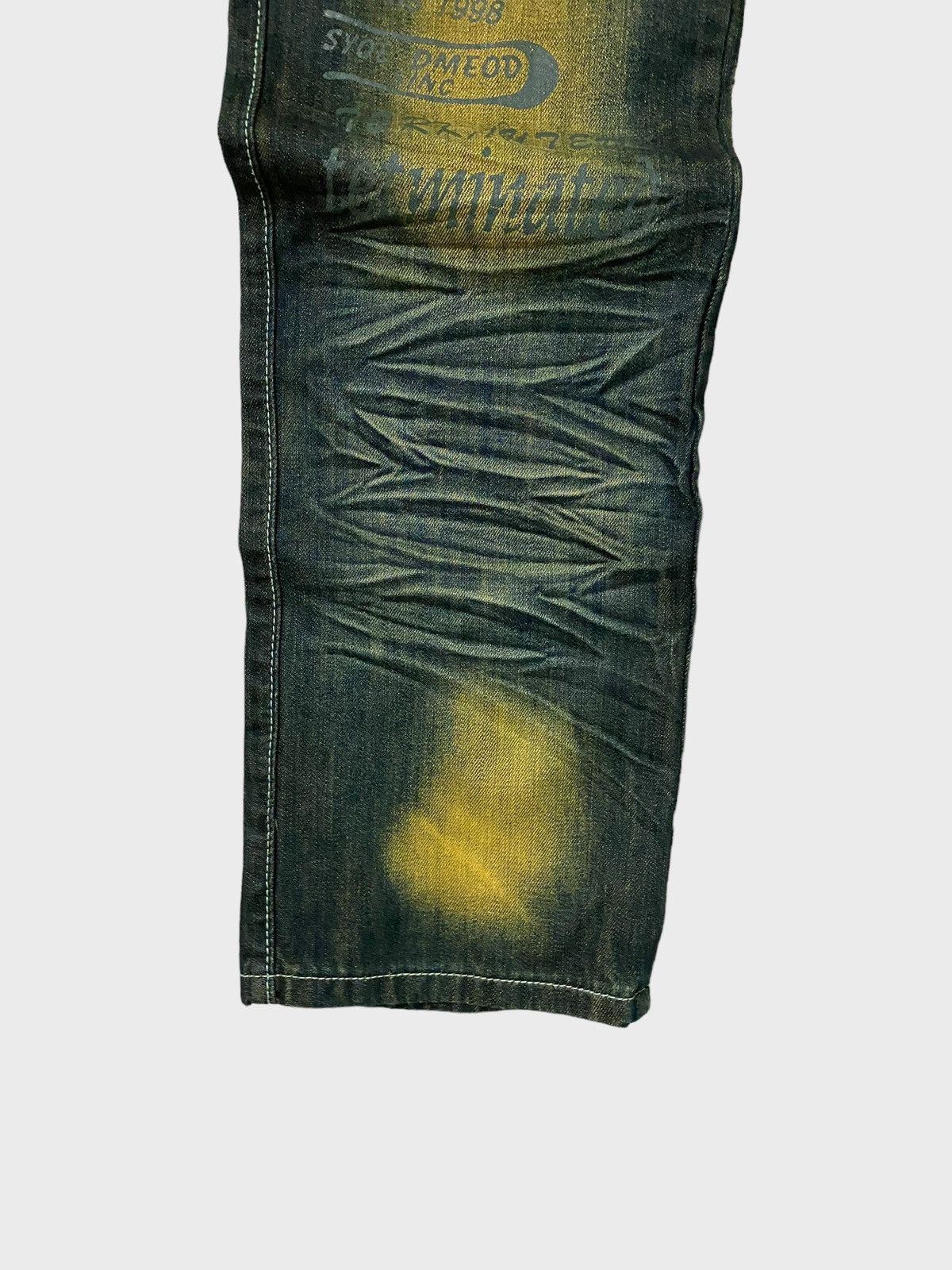 Japanese Brand NYLAUS JEANS Wing Back Patches Rare Design Denim Size US 32 / EU 48 - 7 Thumbnail