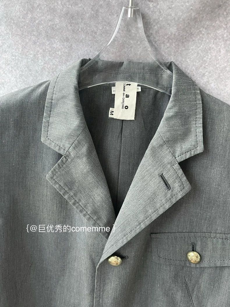 Comme des Garcons Comme Des Garcons Dark Grey Lapel Petal Court Sleeve Jacke Size S / US 4 / IT 40 - 4 Thumbnail