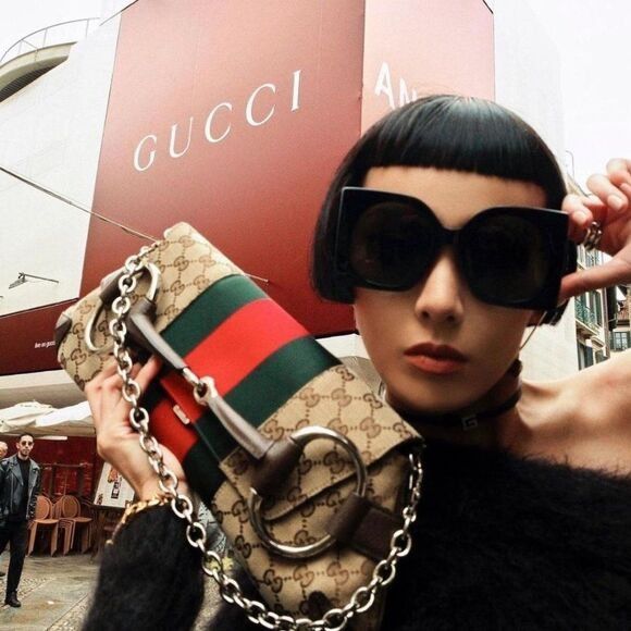 Gucci Gucci GG1254S 001 Sunglasses Black Square Frame, Grey Lenses Size ONE SIZE - 3 Thumbnail