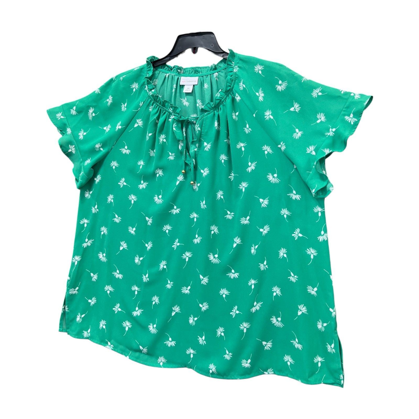 Other Liz Claiborne - Women's Plus Size Short Sleeve Open Neck Bow Size XS / US 0-2 / IT 36-38 - 18 Thumbnail