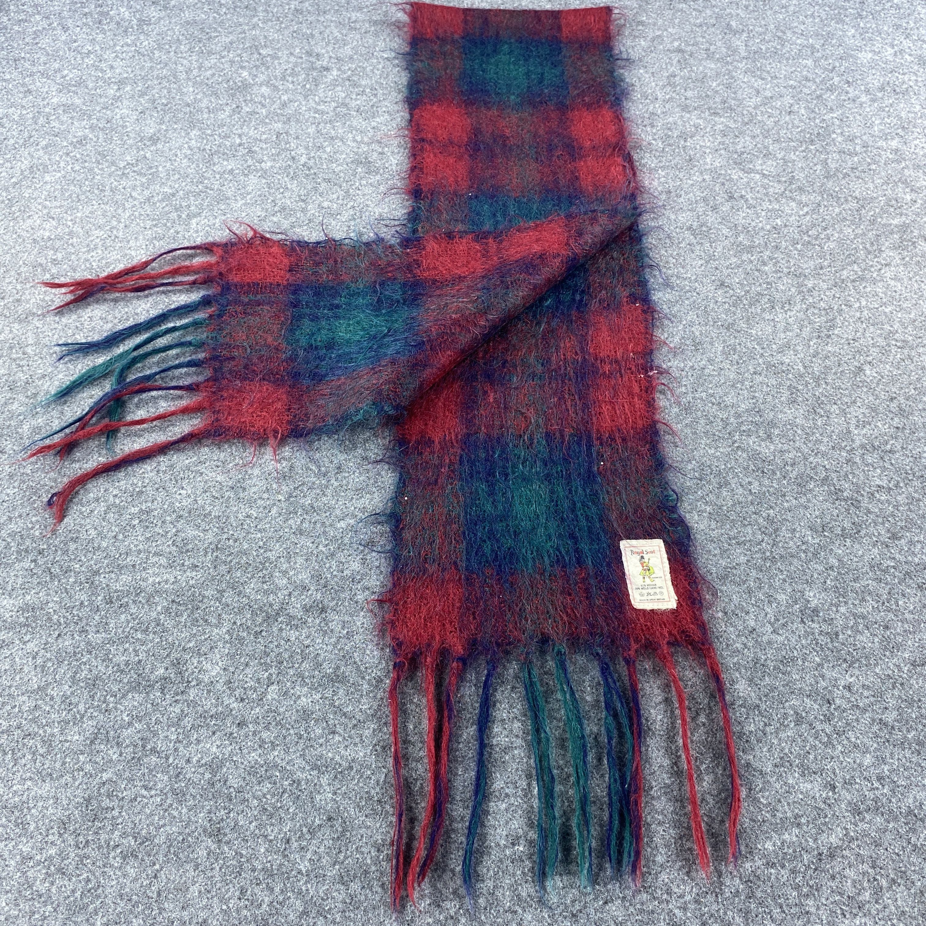 Vintage ROYAL SCOT MOHAIR Scarf # Muffler # Neckwear # D483 Size ONE SIZE - 4 Thumbnail