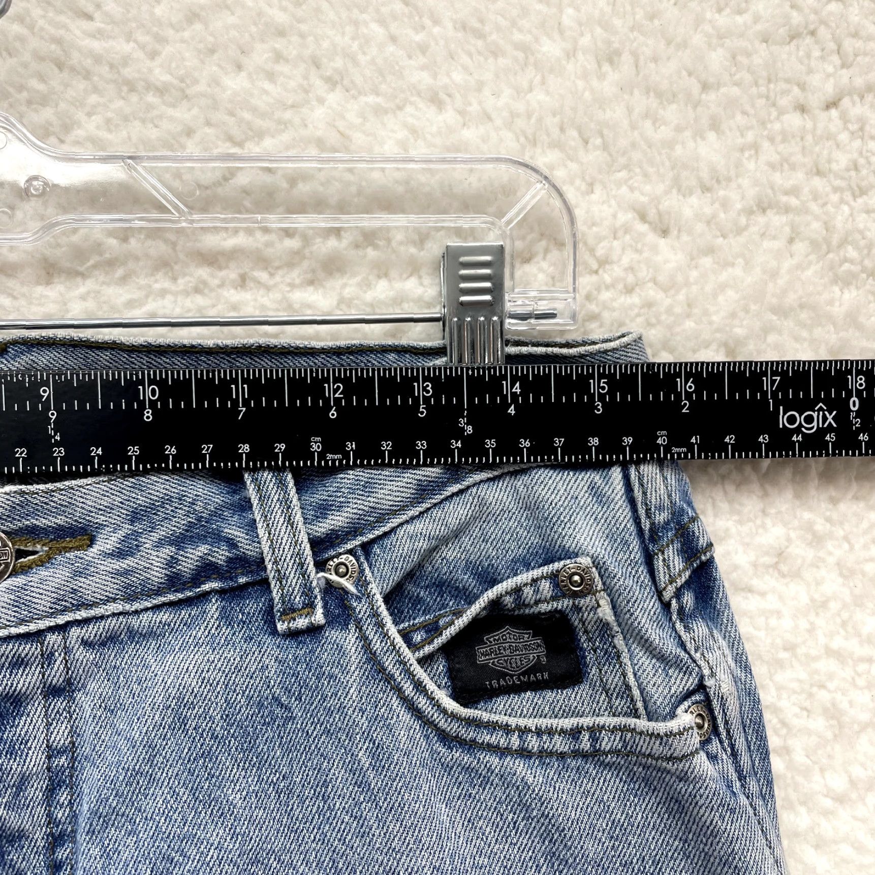 Harley Davidson VINTAGE Harley Davidson Jeans Bootcut Tall Womens 12 Long Light Wash Mid Rise Blue 1990s Mens? Size 34" / US 12 / IT 48 - 7 Thumbnail