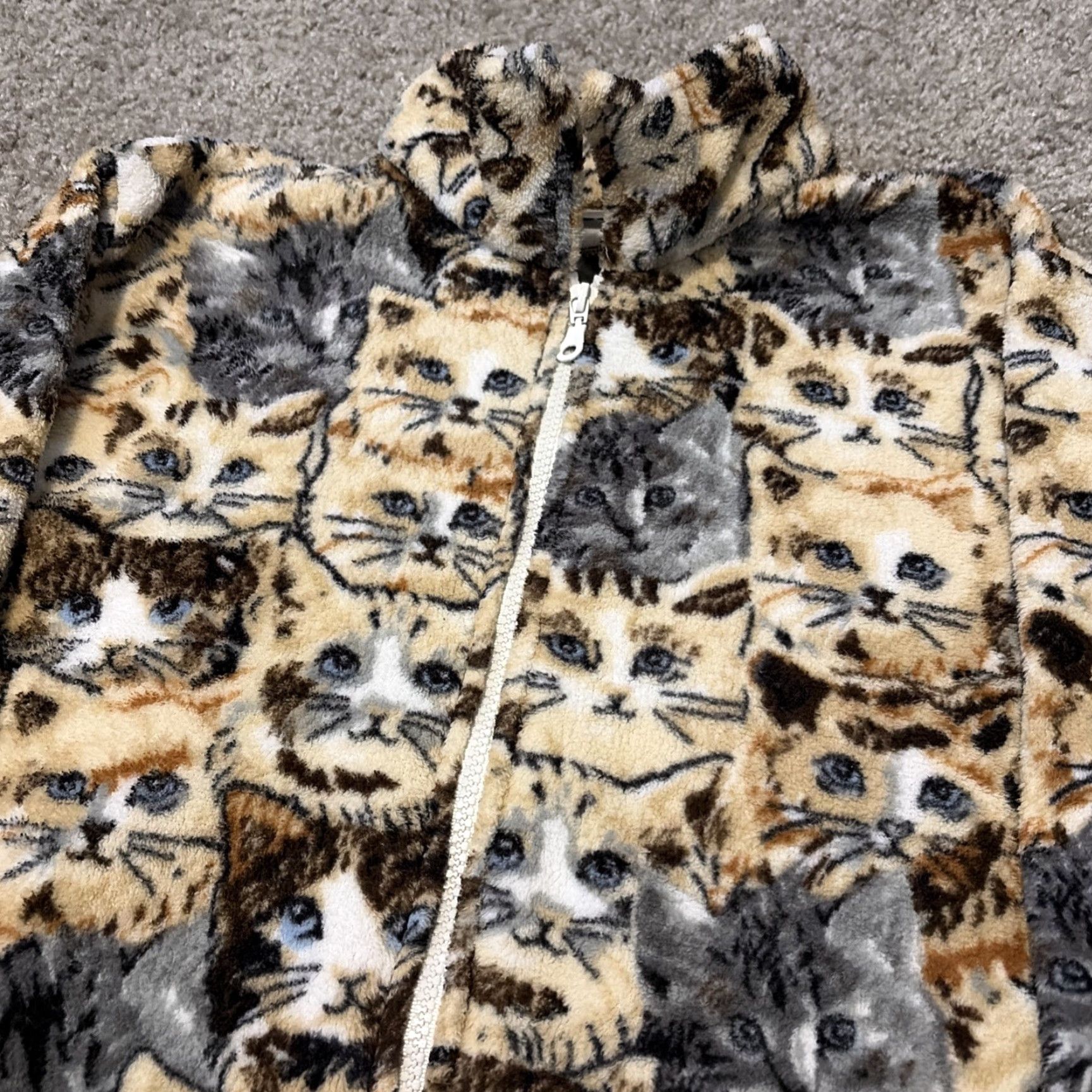 Vintage VINTAGE BonWorth Cats All Over Print Fleece Jacket Womens Petite XSP XS Full Zip Size XS / US 0-2 / IT 36-38 - 4 Thumbnail