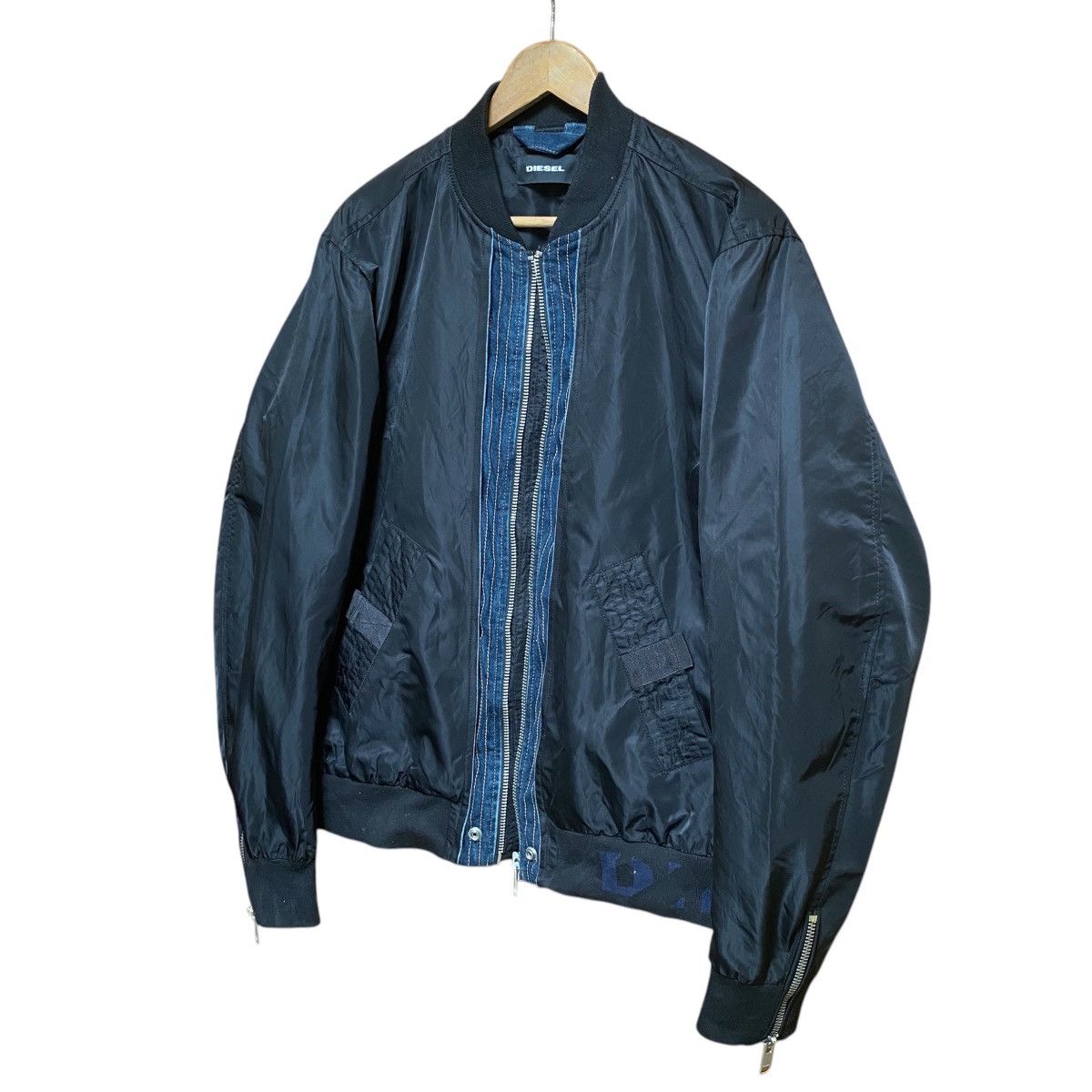 Diesel 💥DIESEL BLACK BIKER BOMBER JACKET Size US XL / EU 56 / 4 - 2 Thumbnail