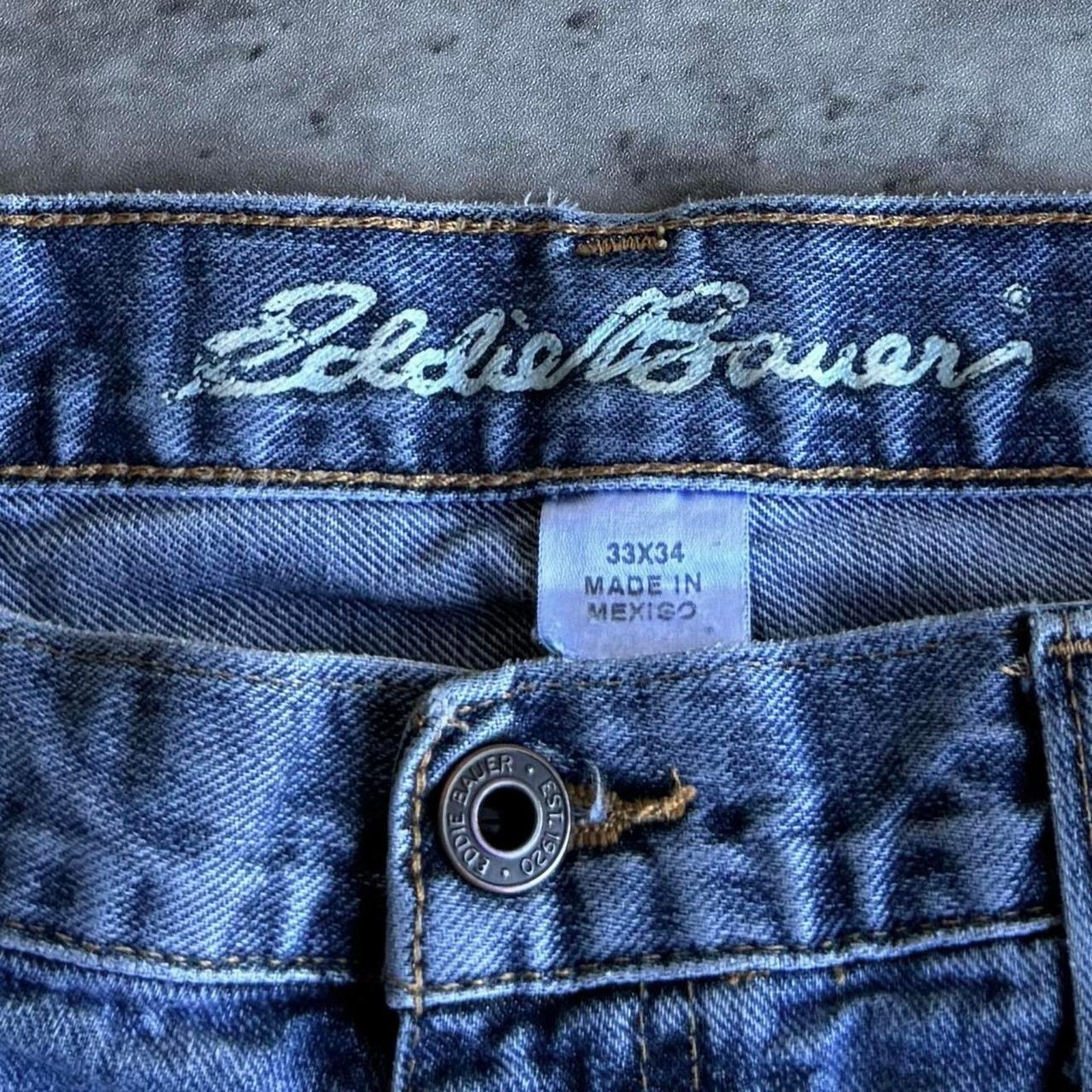 Eddie Bauer × Japanese Brand × Vintage Vintage Y2K Eddie Bauer Essential Grunge Opium Denim Jeans Size US 33 - 4 Thumbnail