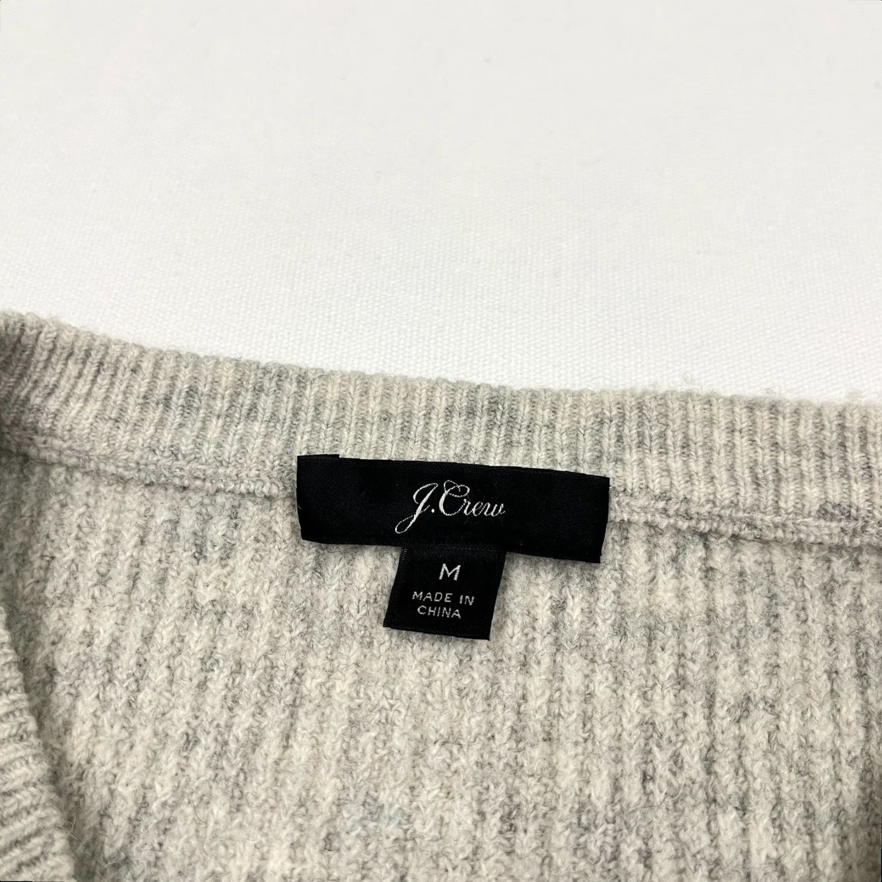 J.Crew J Crew Cardigan Womens Medium Gray Merino Wool Alpaca Ribbed Jeweled Button Prep Size M / US 6-8 / IT 42-44 - 3 Thumbnail