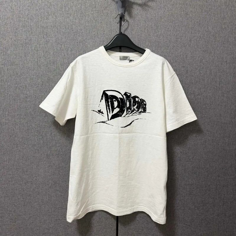 Dior Dior Men's White Cotton Logo T-Shirt 0089 Size US M / EU 48-50 / 2 - 1 Thumbnail