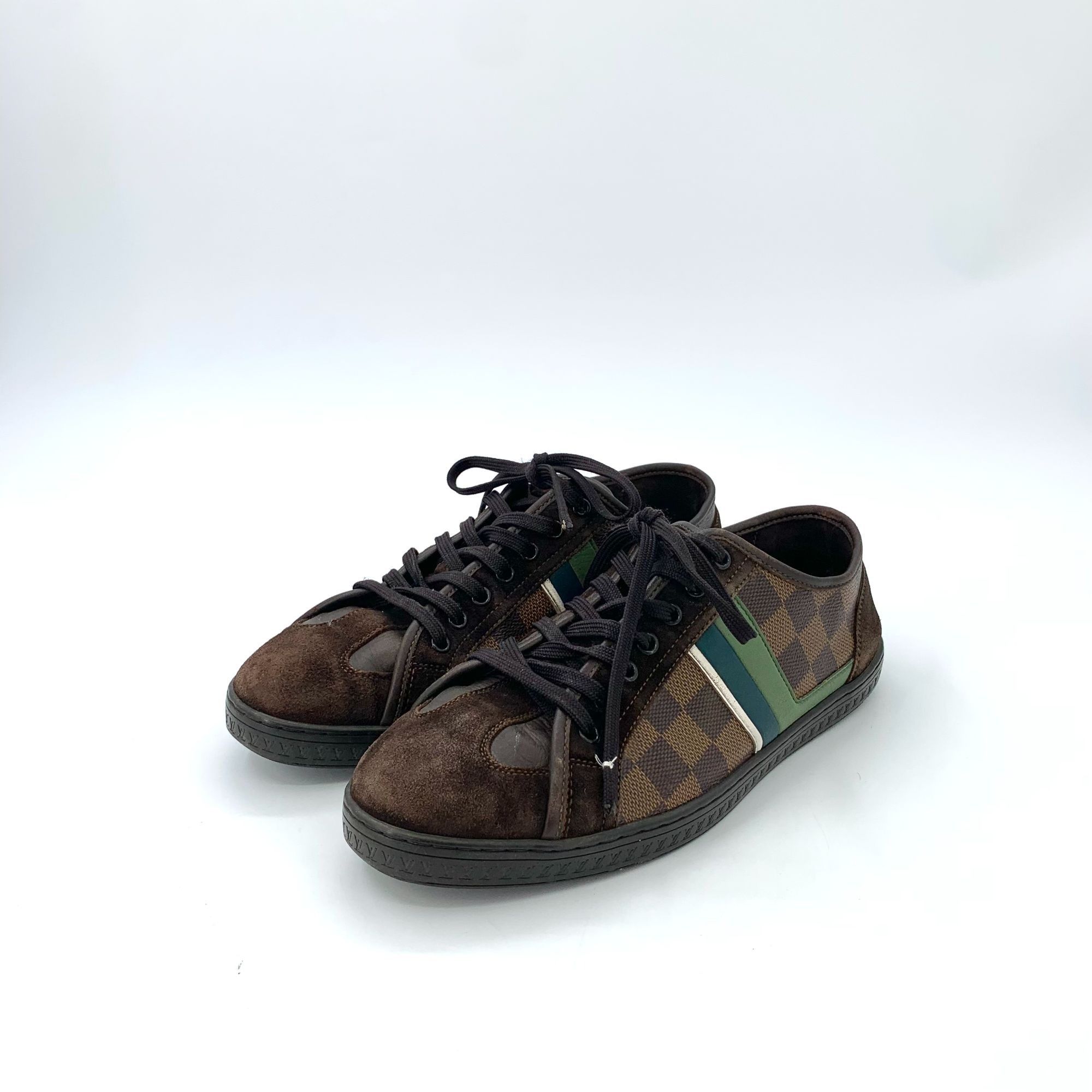 Louis Vuitton Damier Graphite Mens Sneakers Size 10 Brown Su