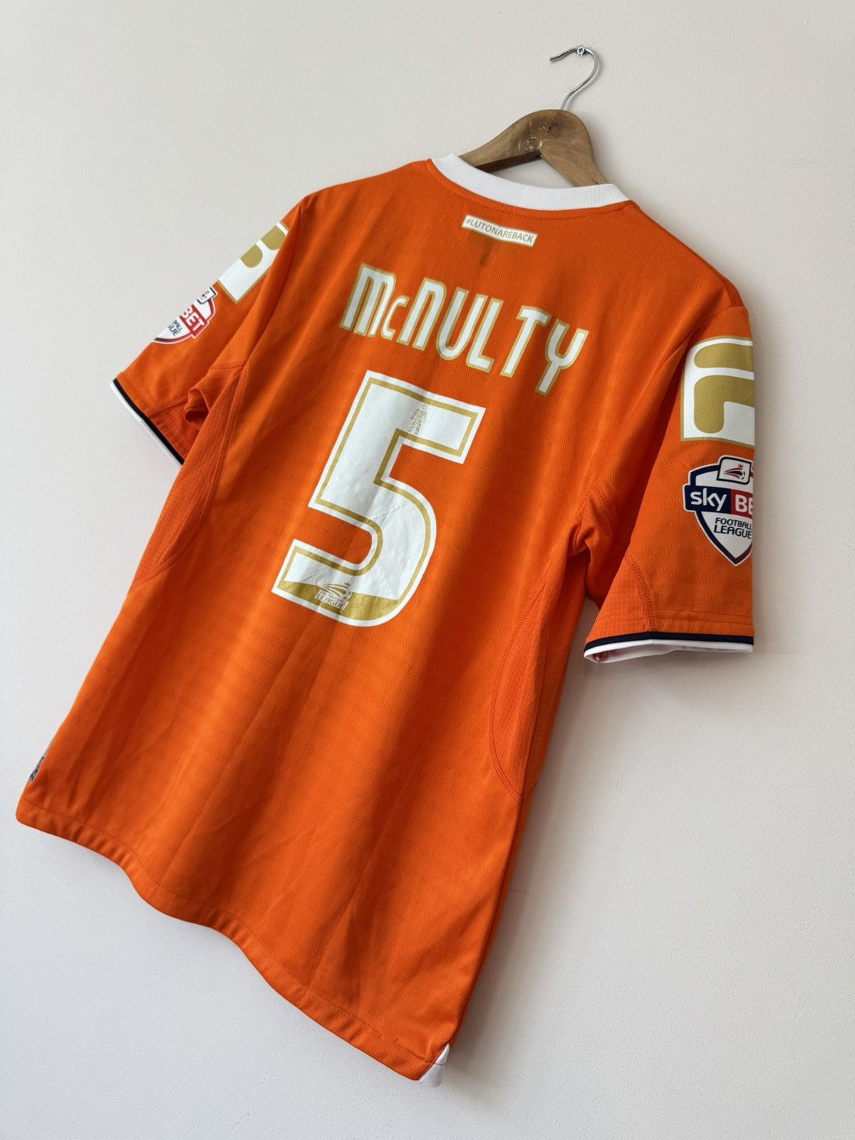 Fila McNulty #5 Luton Town 2014-2015 Home Soccer Jersey Shirt Kit Size US M / EU 48-50 / 2 - 4 Thumbnail
