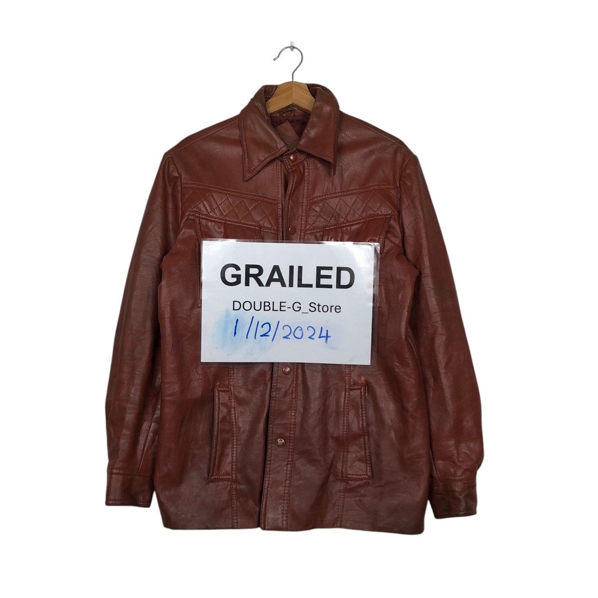 Vintage Biker Genuine Leather Jacket Male Duds Issey Miyake