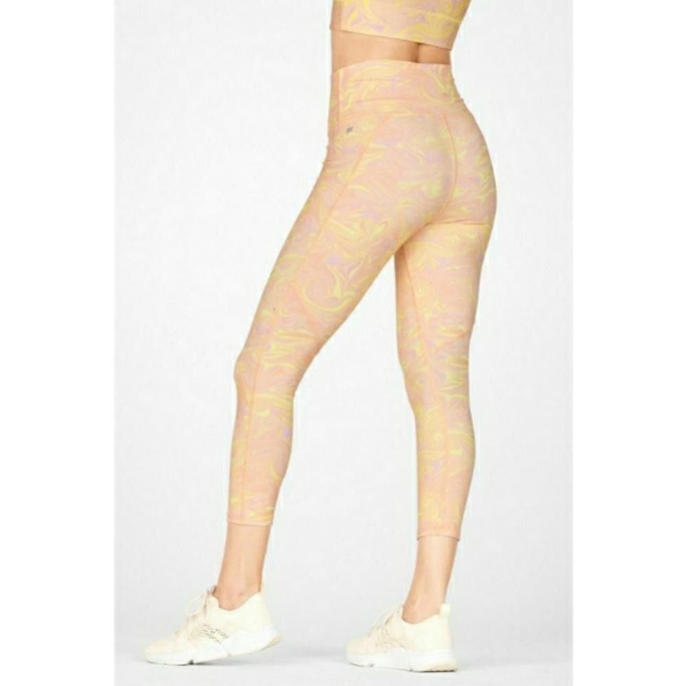 Fabletics Yellow Harlow Fabletics PowerHold Midi Legging Size 26" / US 2 / IT 38 - 4 Thumbnail