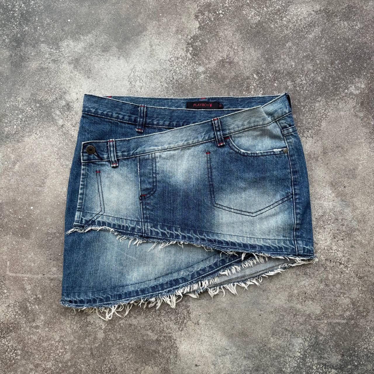 20471120 × Japanese Brand Playboy Vintage Washed Skirt Size 30" / US 8 / IT 44 - 1 Thumbnail
