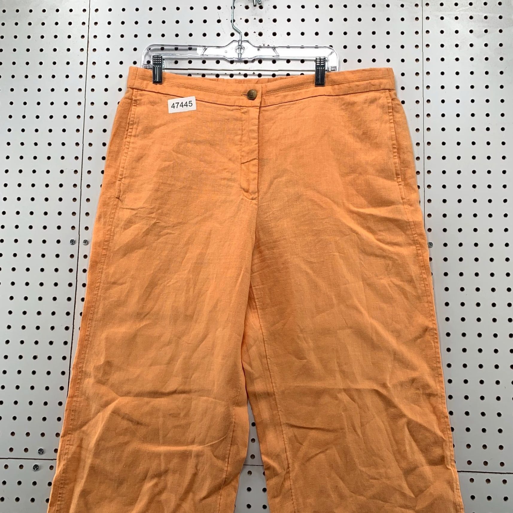 J. Jill J. Jill 100% Linen Cropped Pants Womens Large Orange Wide-Leg Casual Shirt Pants Womens Large Orange Linen Cropped Wide-Leg Size 36" / US 14 / IT 50 - 4 Thumbnail
