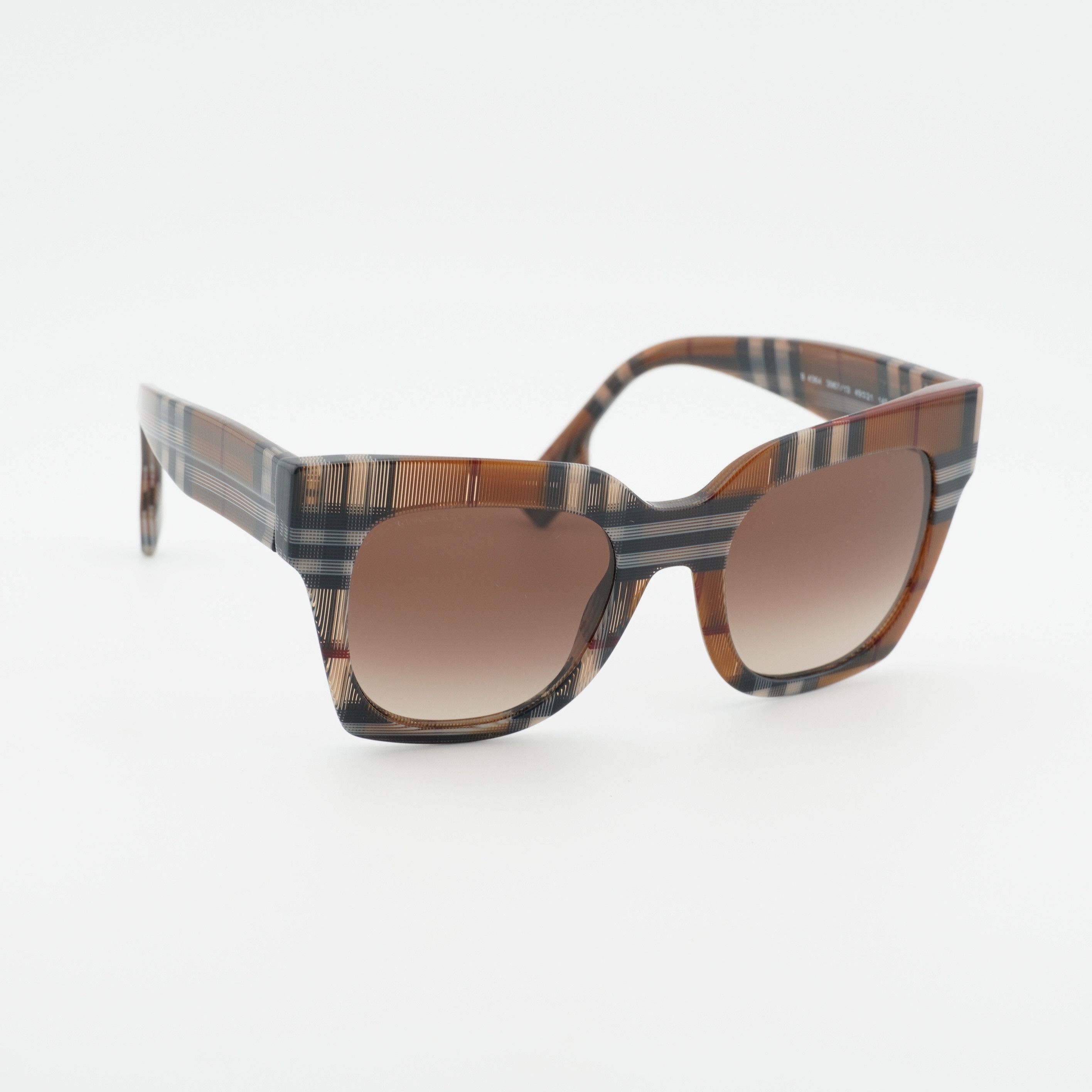 Burberry Burberry BE4364 396713 Sunglasses Check Brown Square Frame Size ONE SIZE - 7 Thumbnail