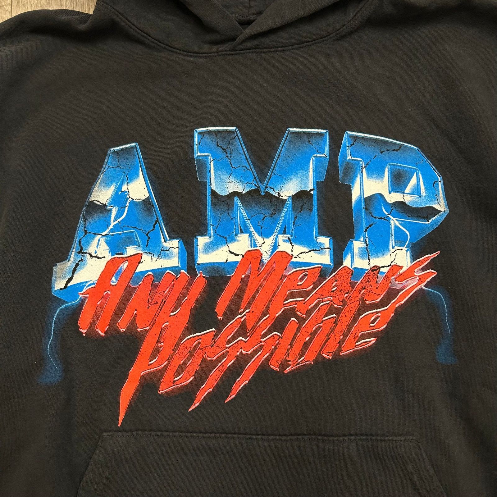 Supreme AMP Any Means Possible Heavyweight Black Hoodie Sweater XXL Size US XXL / EU 58 / 5 - 2 Thumbnail