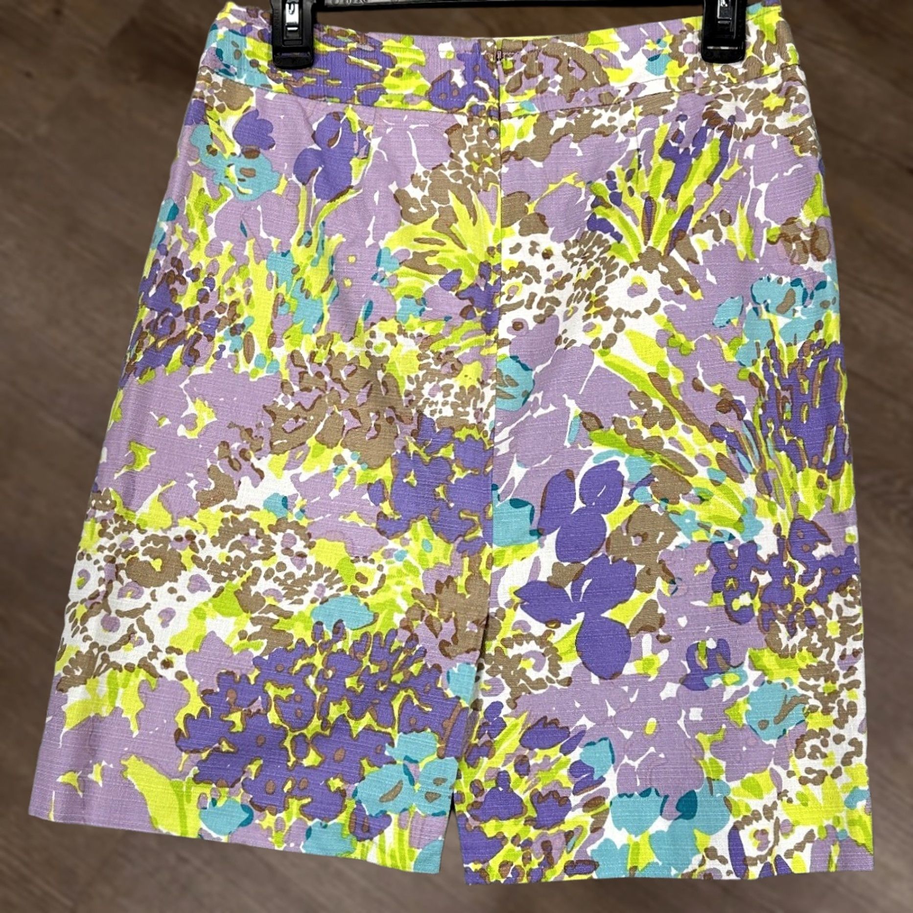 Talbots Talbots Mini Skirt Womens 2 Lavender Yellow Floral Pencil Cotton Skirt Short Purple Mens Womens Girls Boys Size 26" / US 2 / IT 38 - 1 Thumbnail
